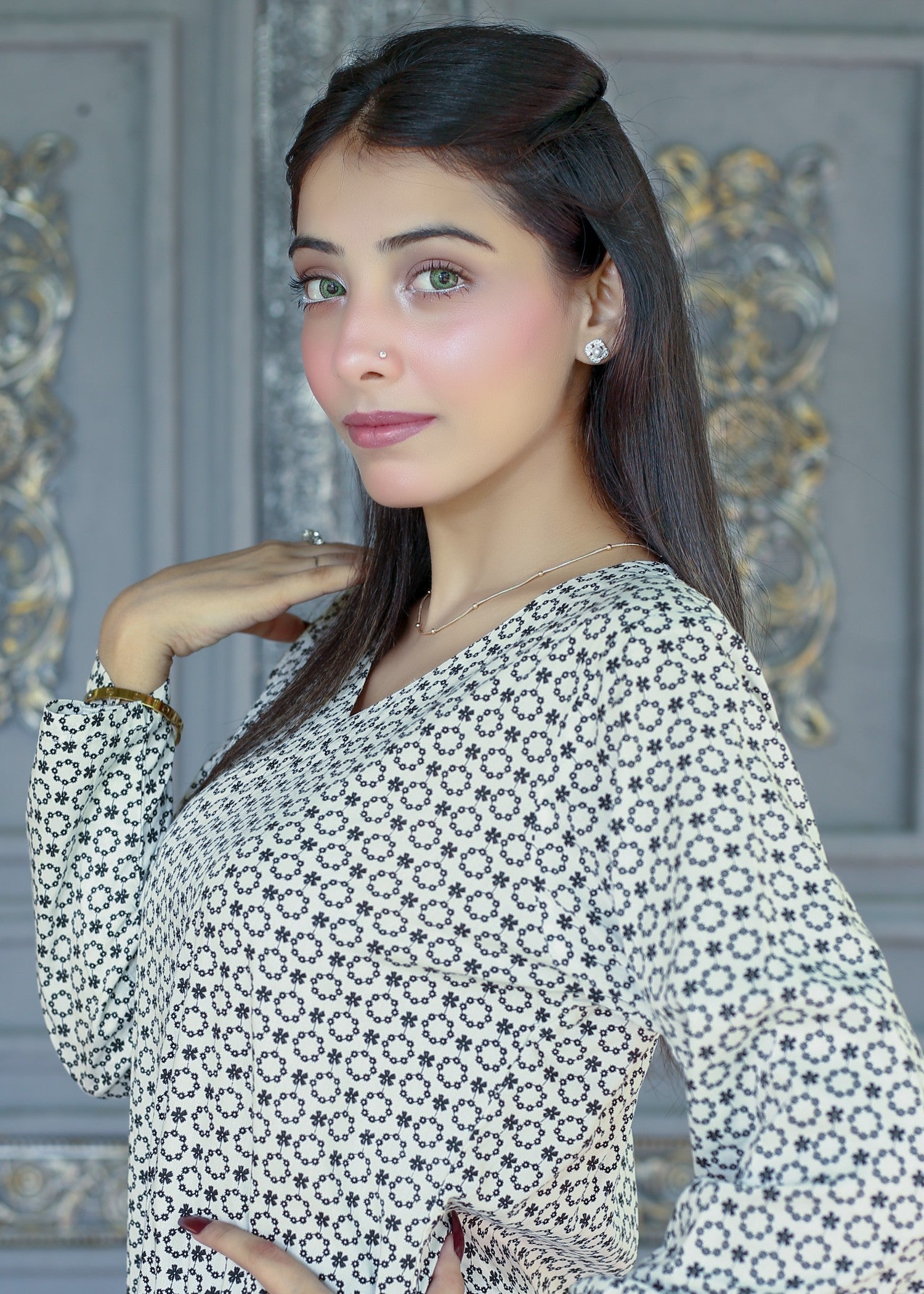 cotton Dress in Silver