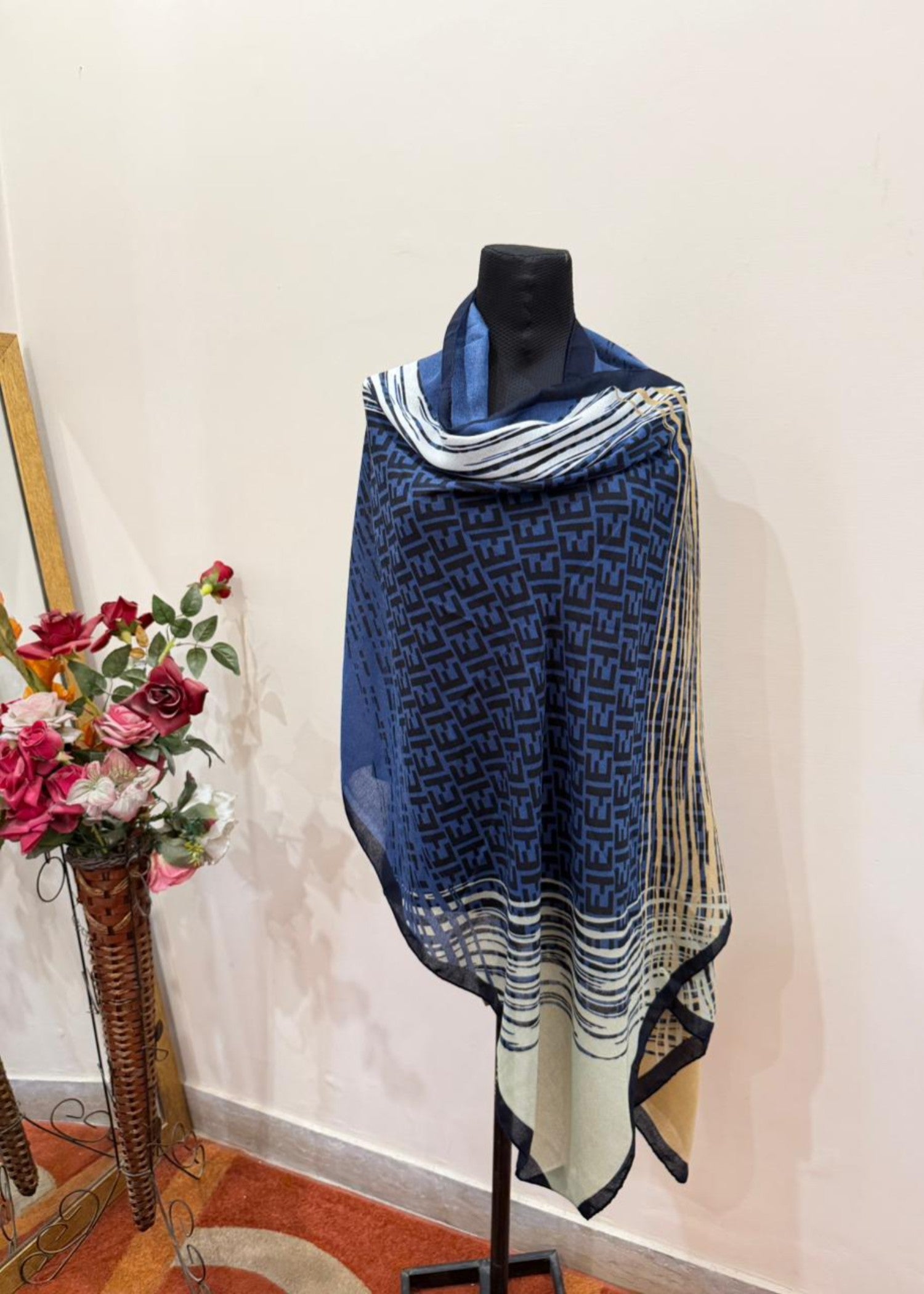 viscose Hijab in Blue jay