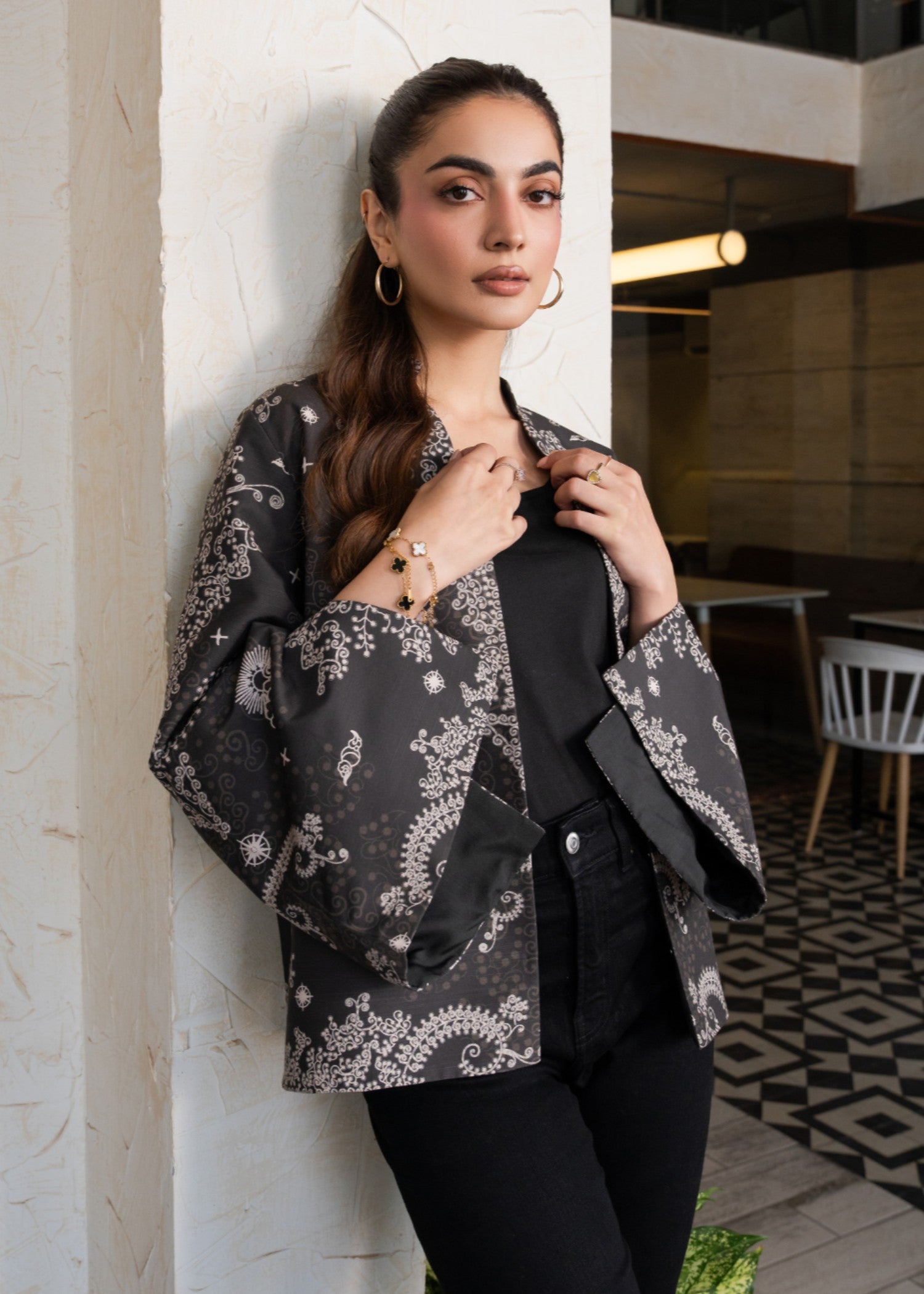 khaddar Jacket in Dark grey