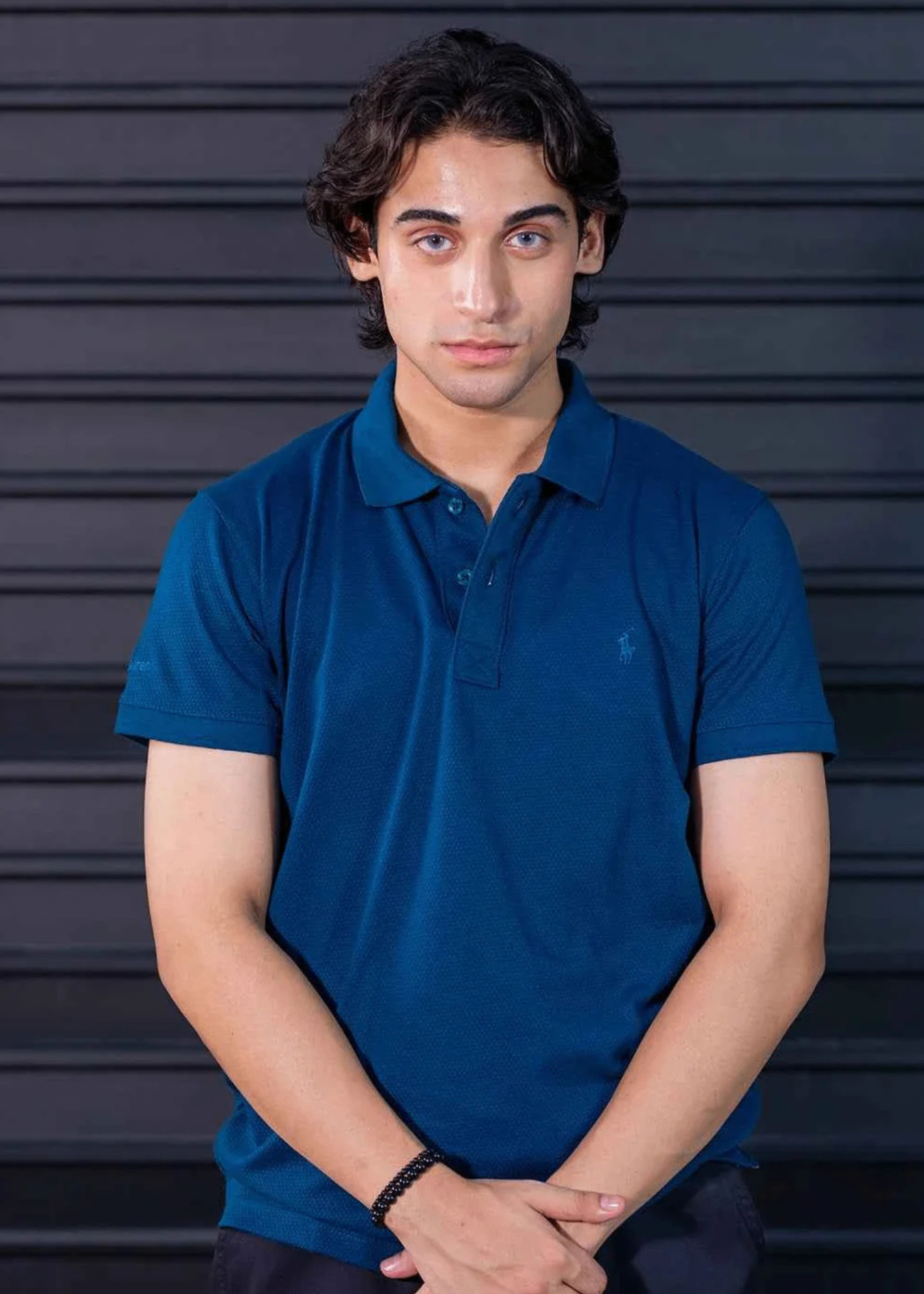 cotton Polo Shirt in Teal
