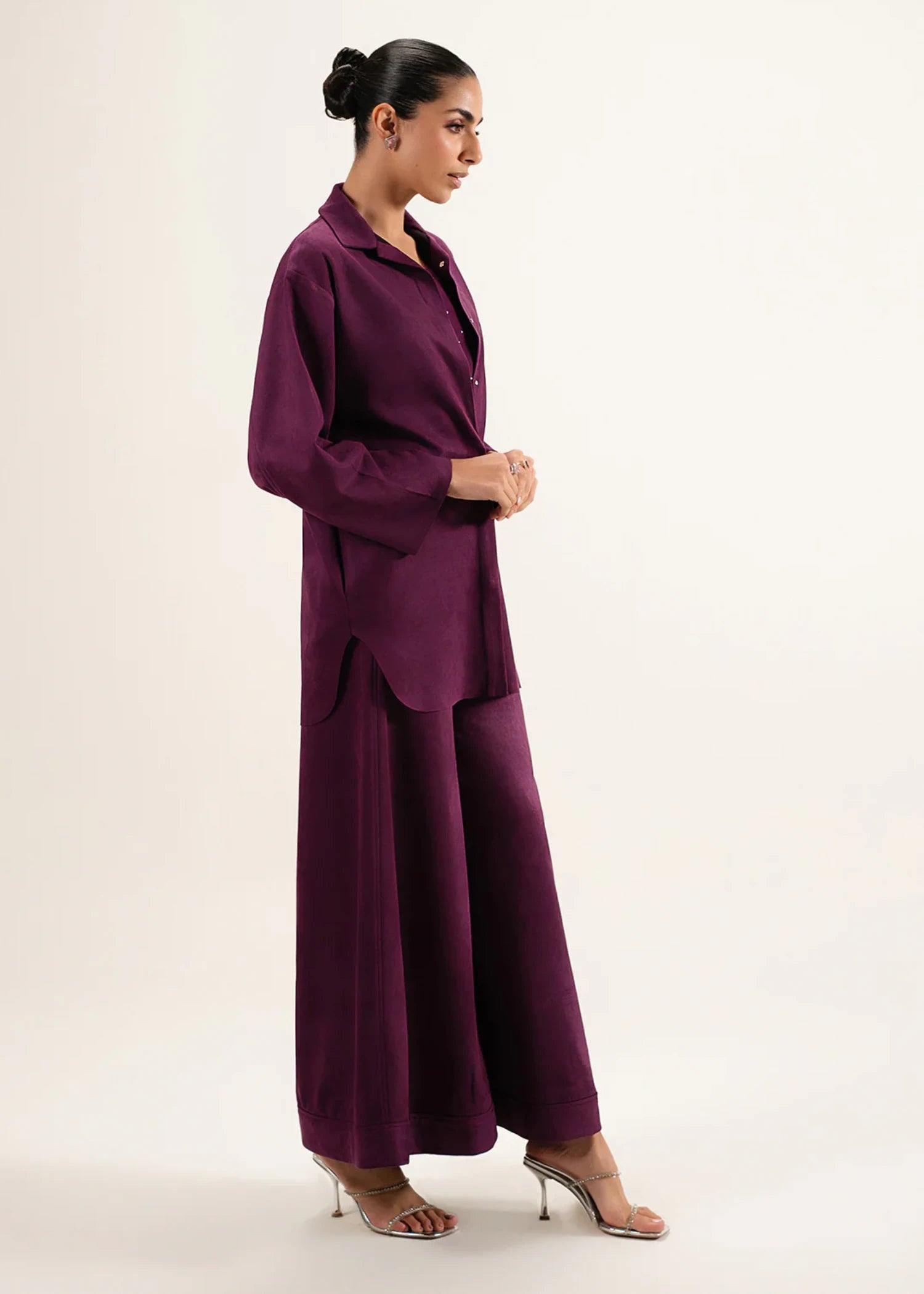 crepe Jacket in Purple