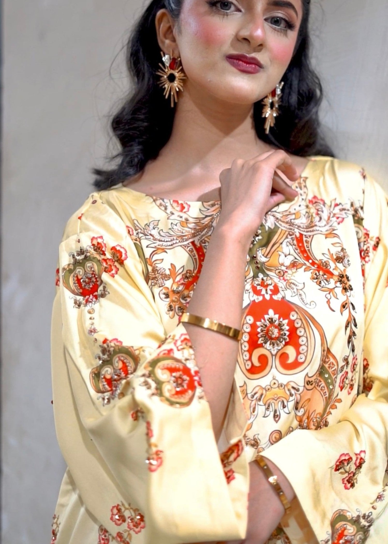 pk charmuse silk Kaftan in Cream