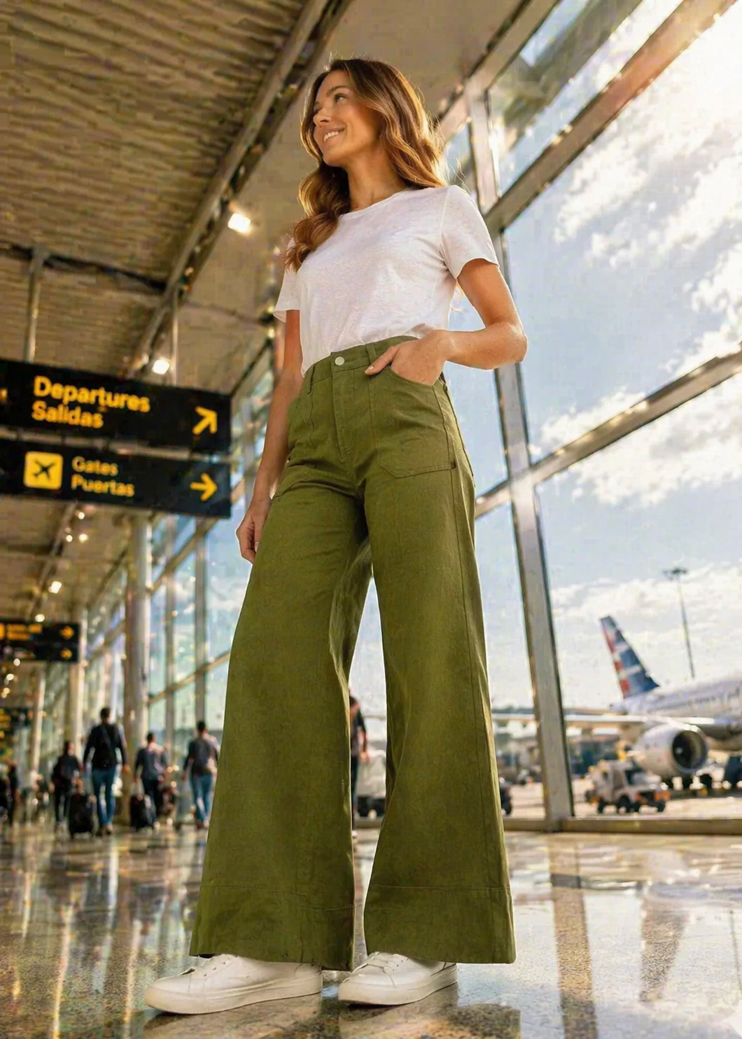 denim Jeans in Olive green