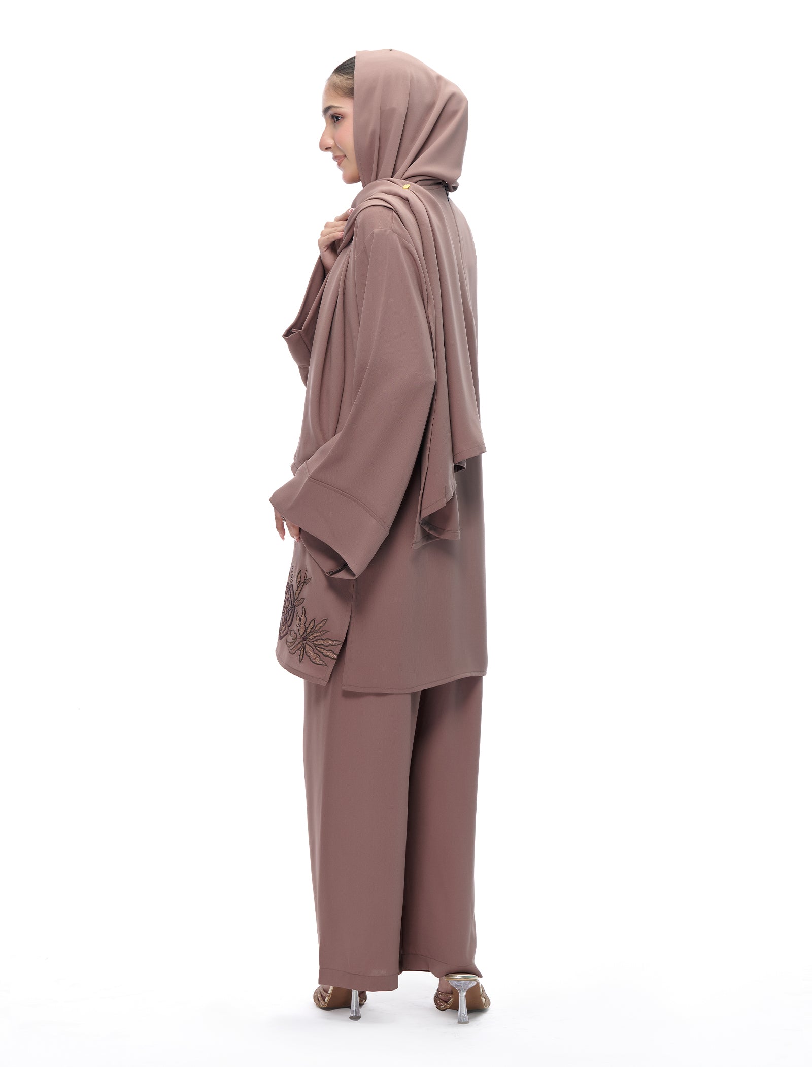 interlock knit Co Ord Sets in Brown