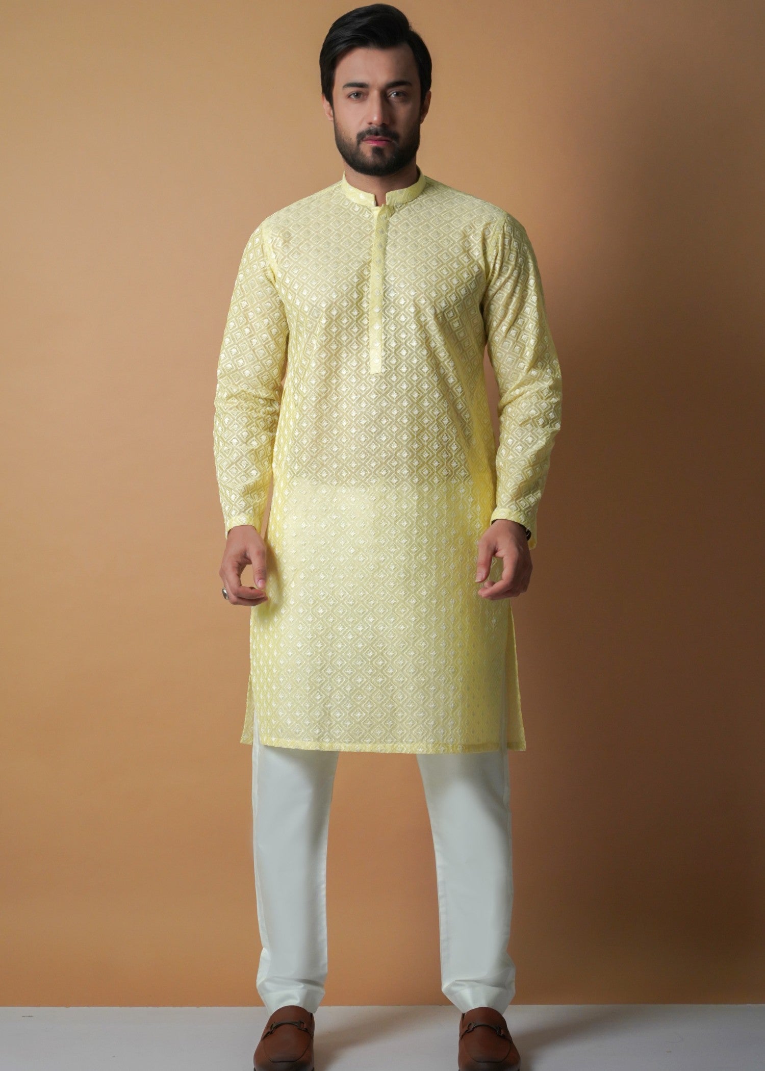 cotton Kurta Set in Mellow yellow
