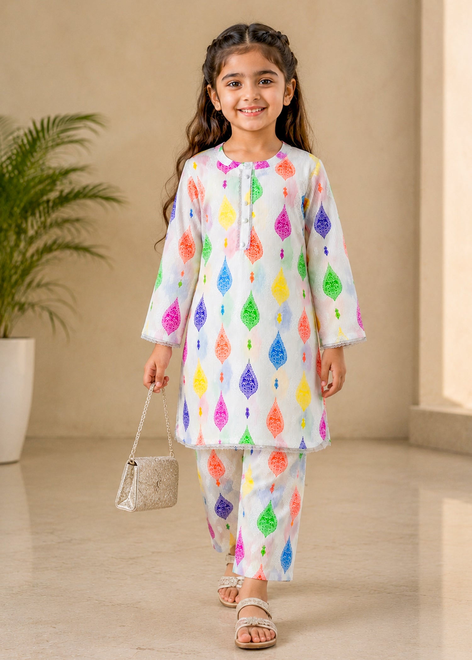 slub lawn Co Ord Sets in Multi