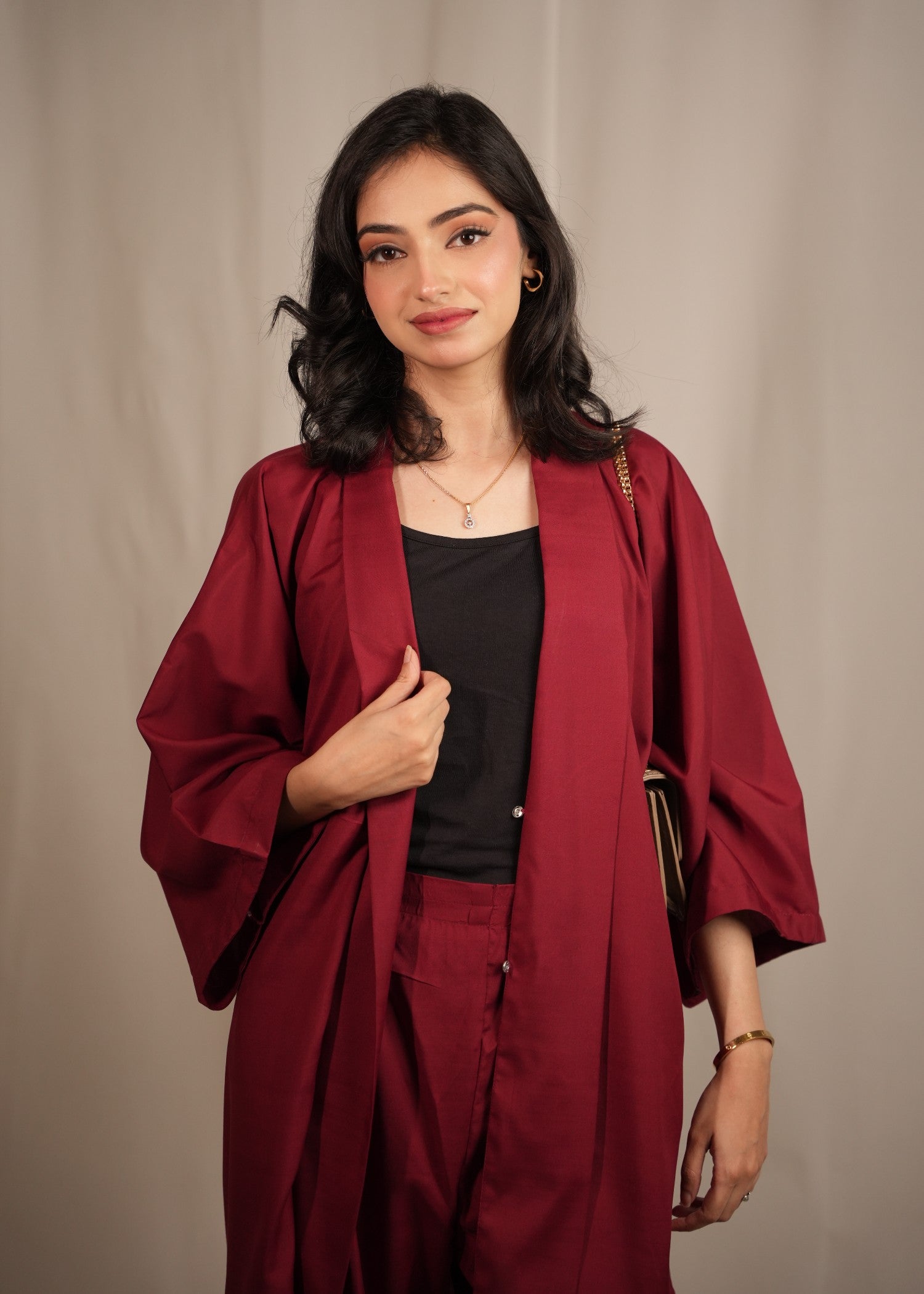wash & wear Co Ord Sets in Cherry red