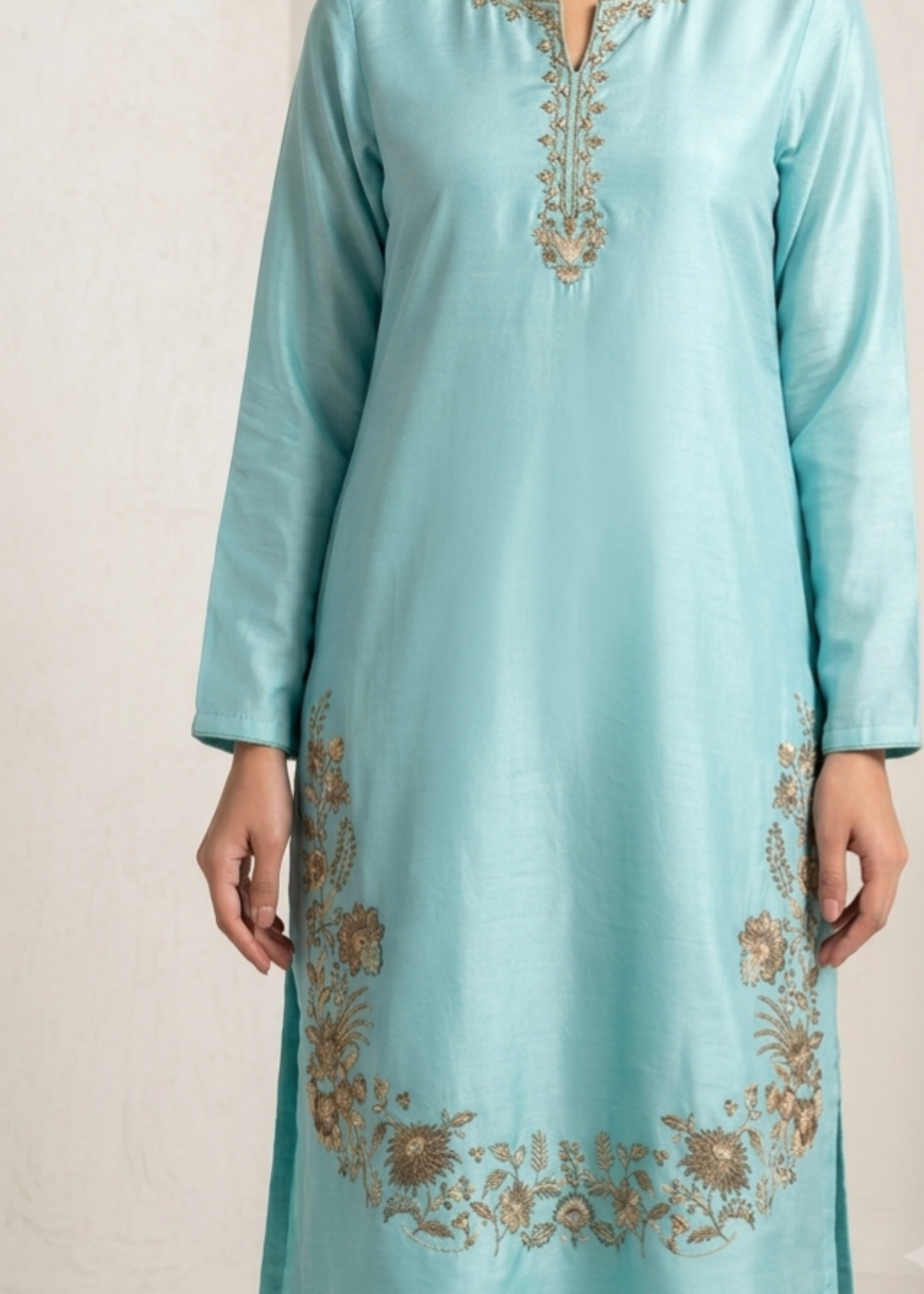 silk Unstitched in Baby blue
