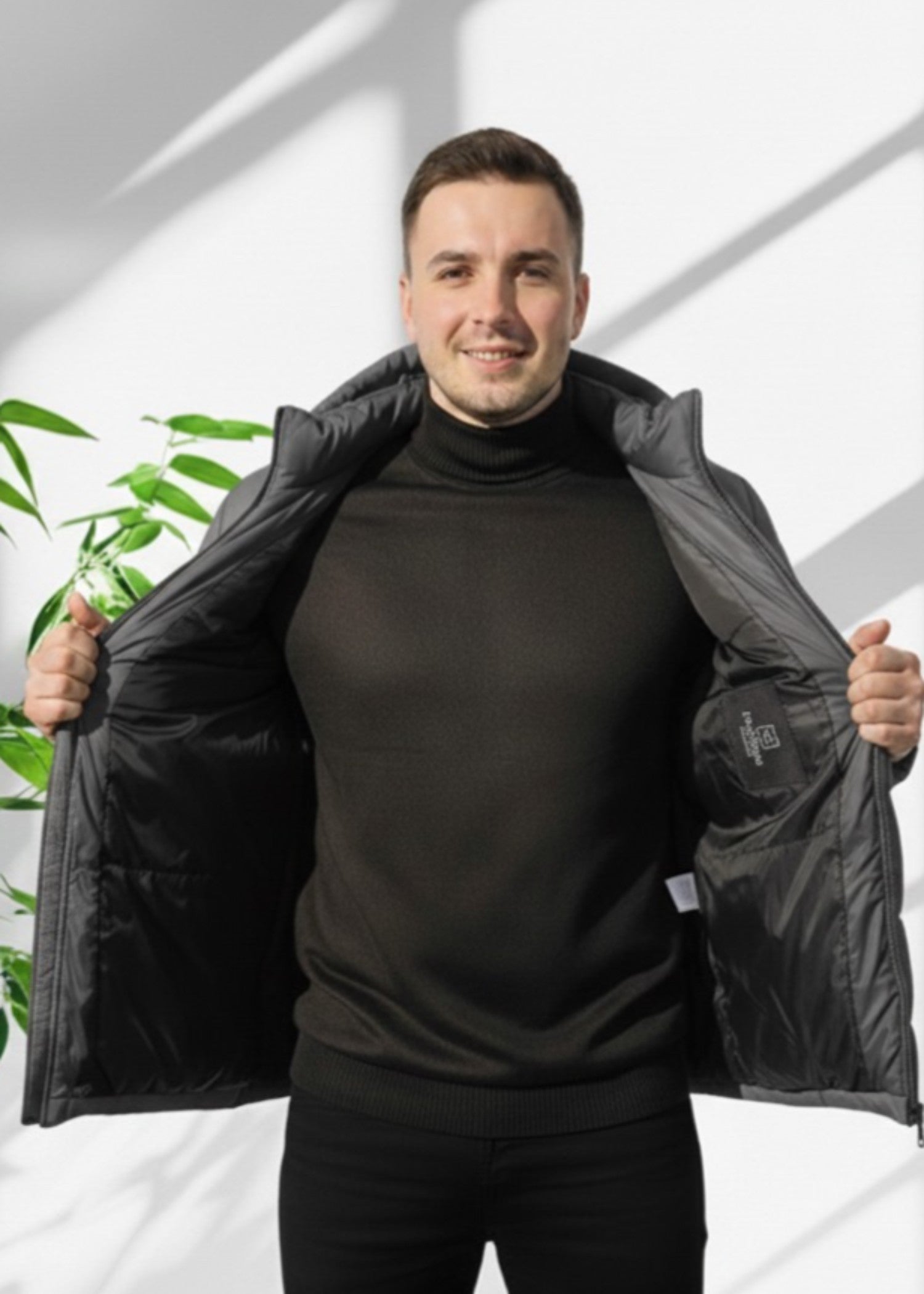 microfiber polyester Jacket in Dark grey