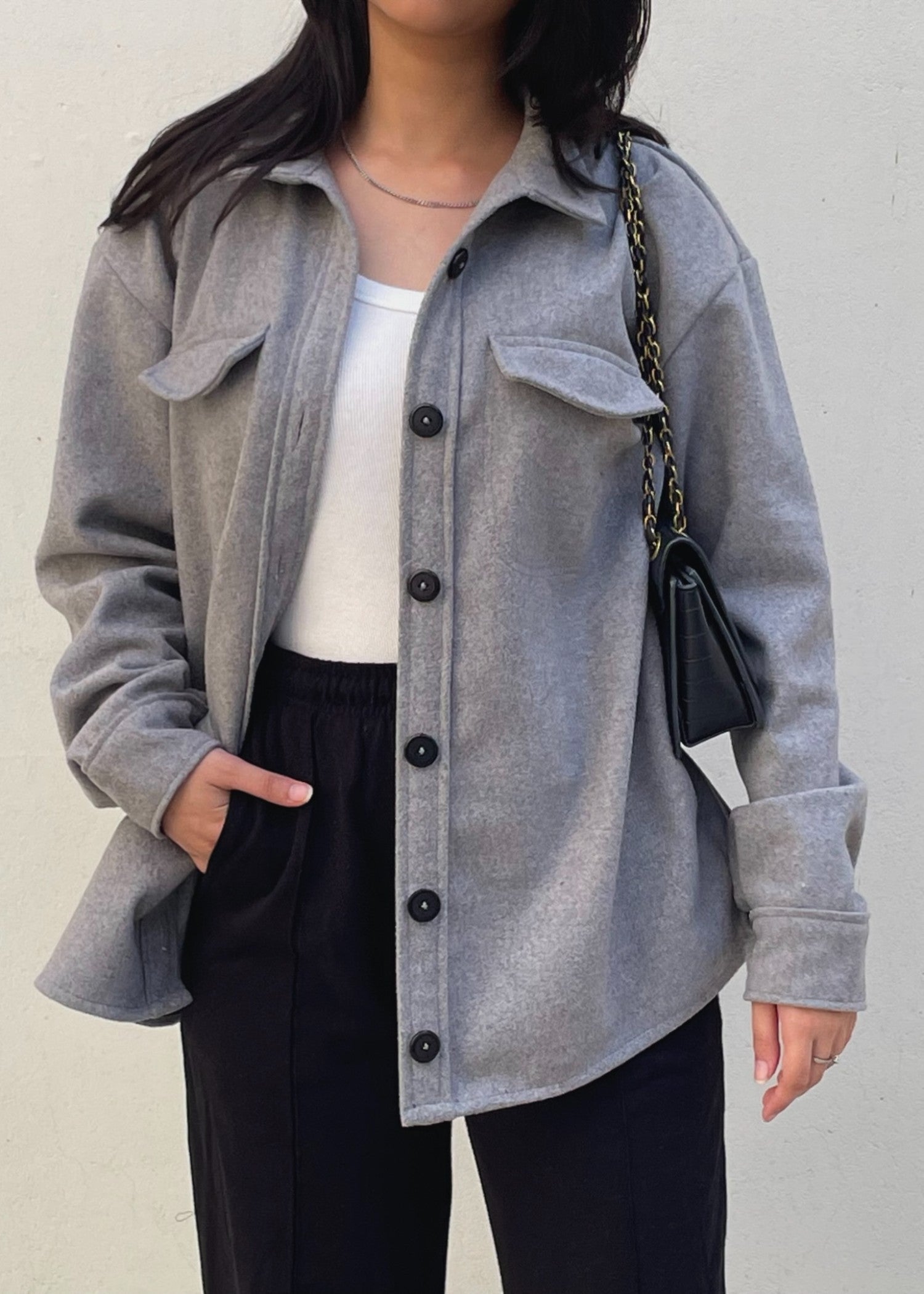 fleece Blazer in Grey