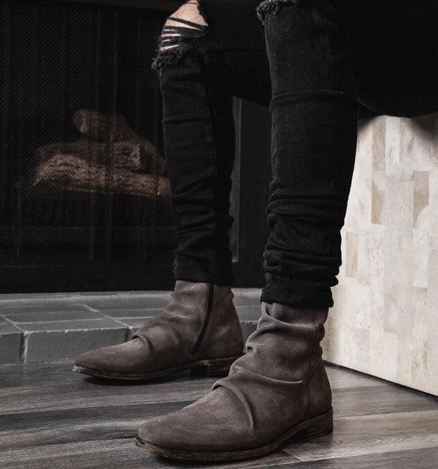 2021 Pleated British Style Short Boots Men's Boots JGB2021N0011004