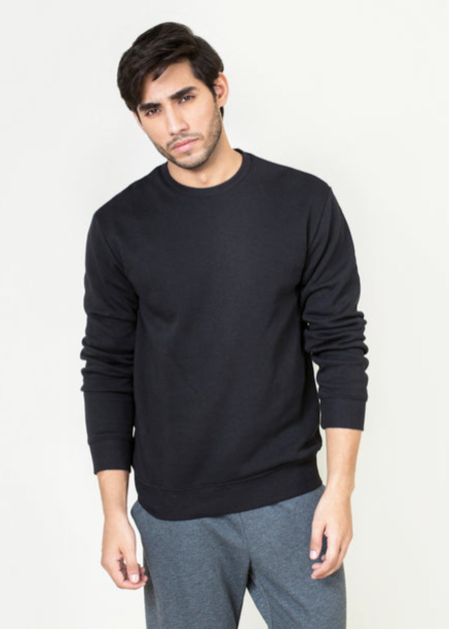 polycotton Sweatshirt in Black