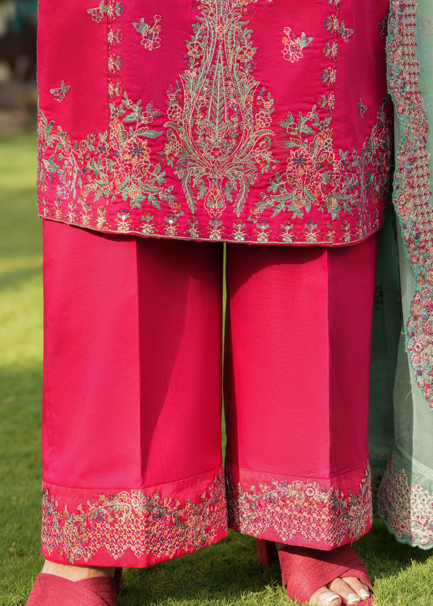 cotton Kurta Set in Shocking pink, powder blue