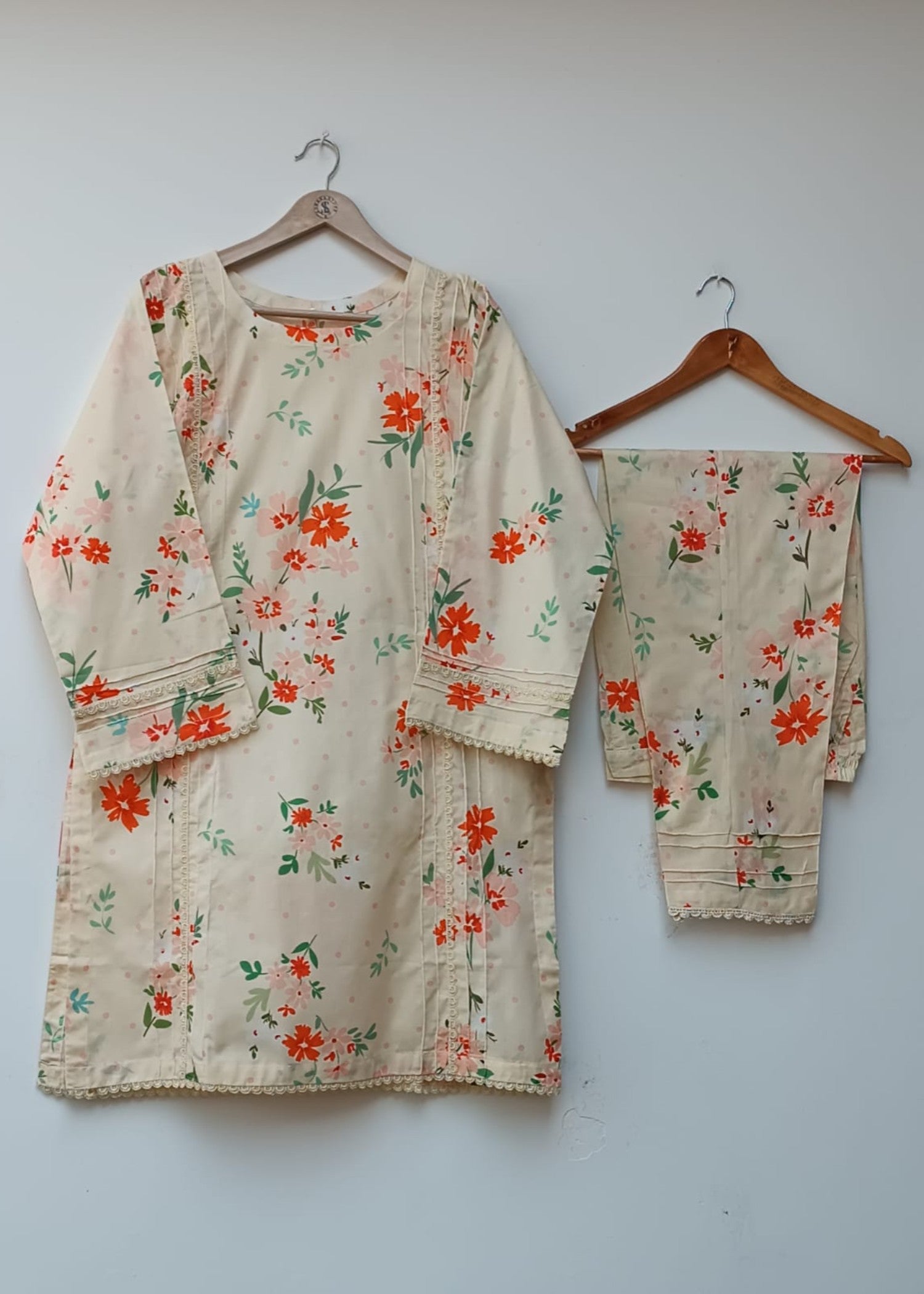 lawn Kurta Set in Buttercream