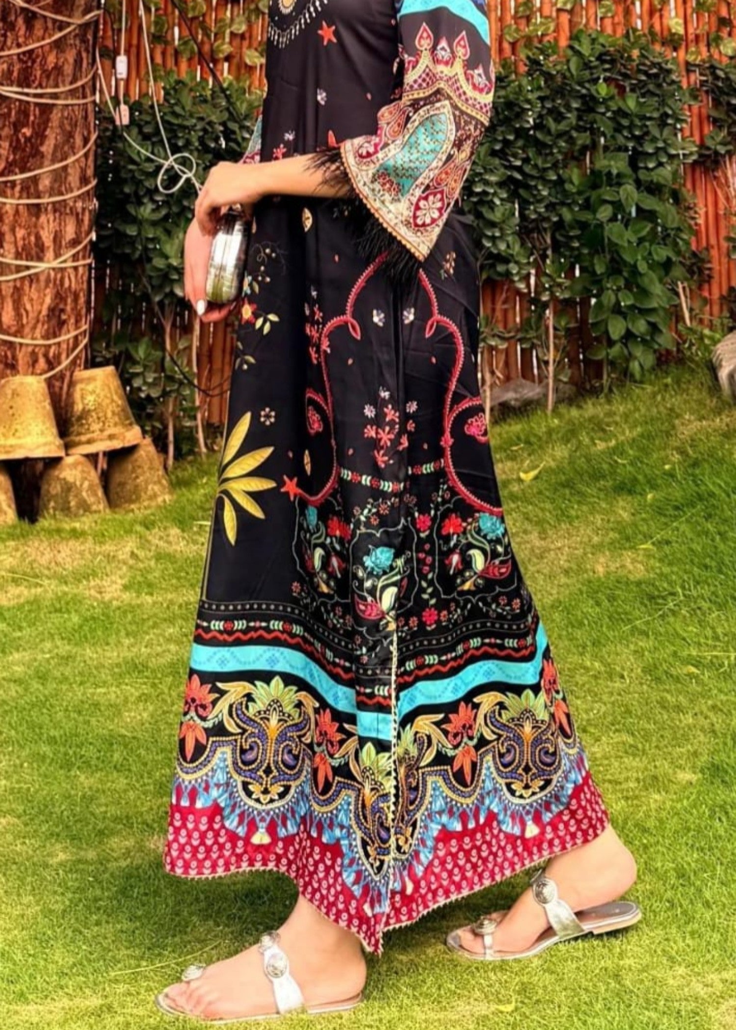 crepe silk Kurti in Multi