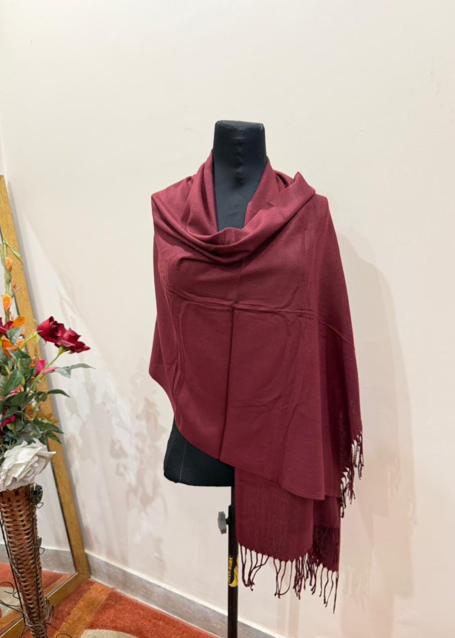 cashmere wool Hijab in Maroon