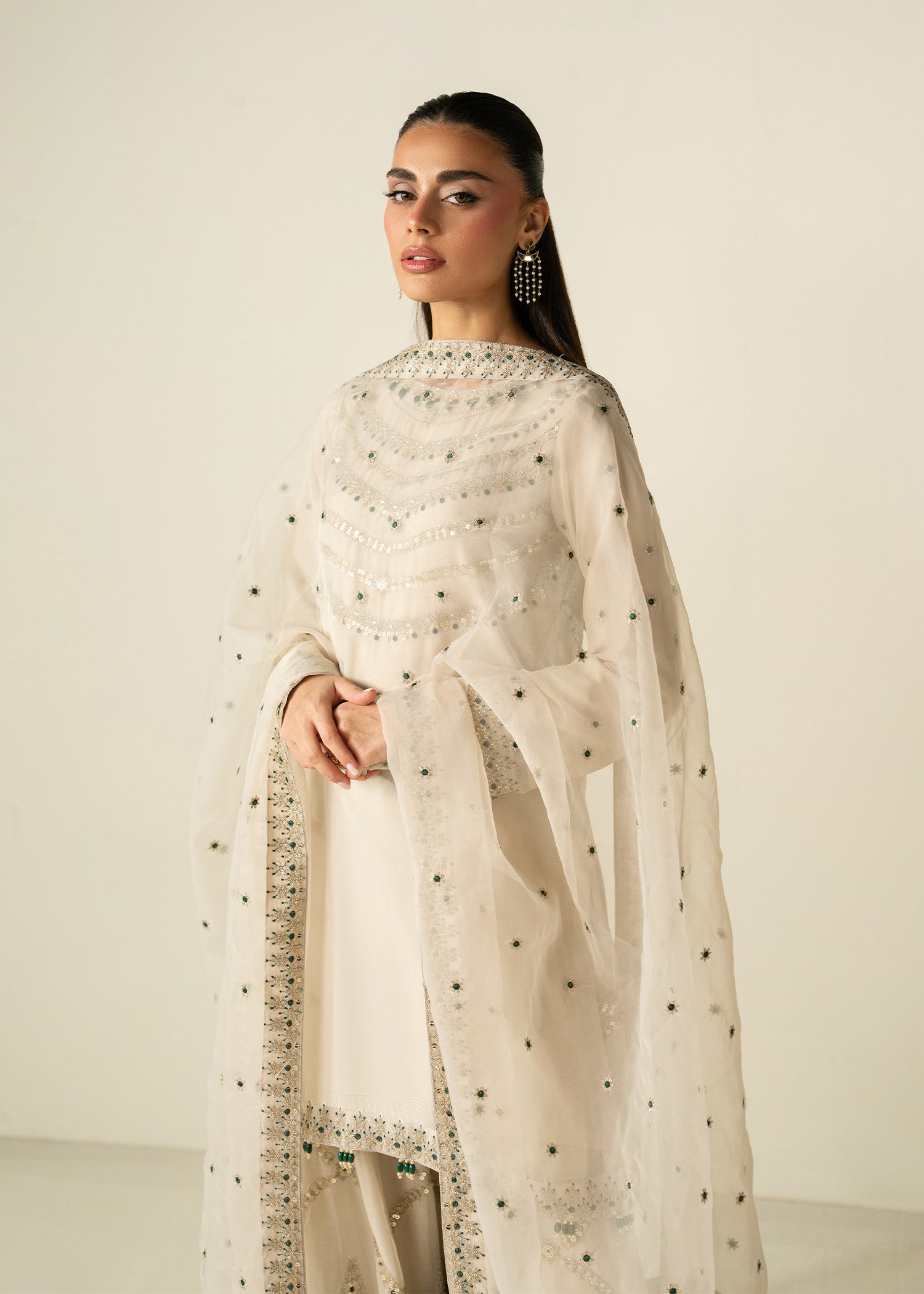chiffon Sharara in White