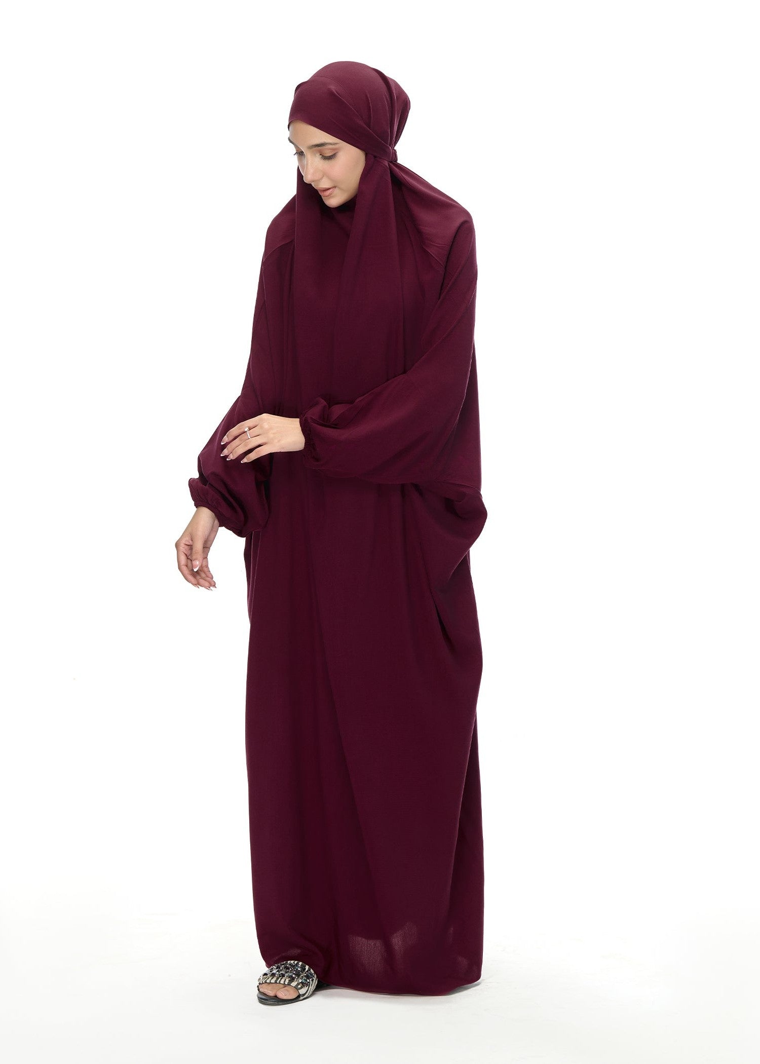 linen Chaddar in Maroon