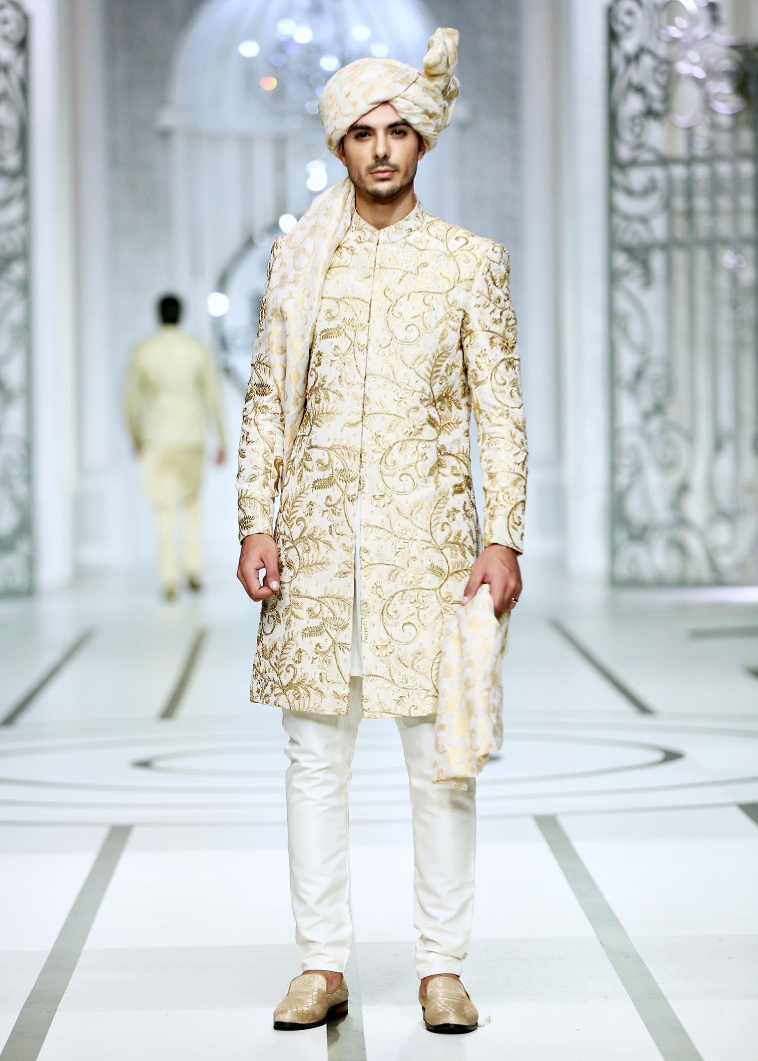 cotton Sherwani in Ivory