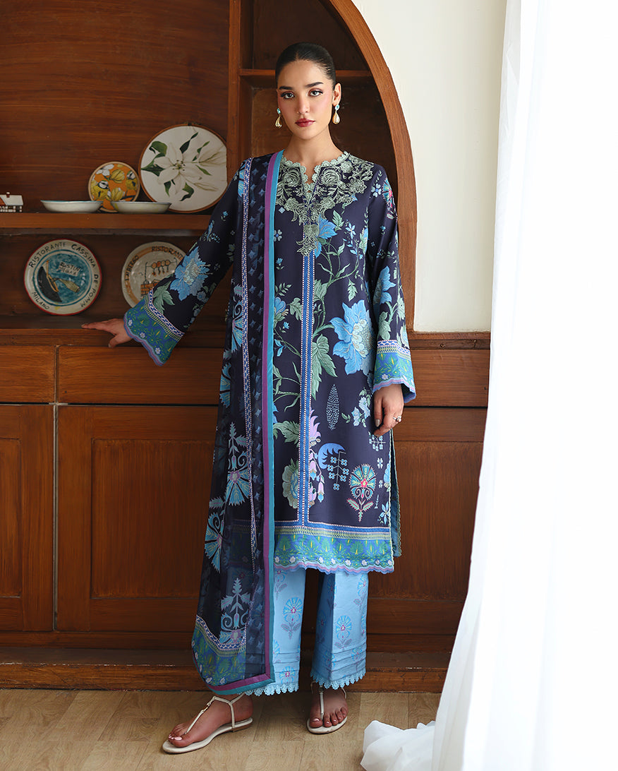 Eclat Garden Printed Lawn – Orchid meadow