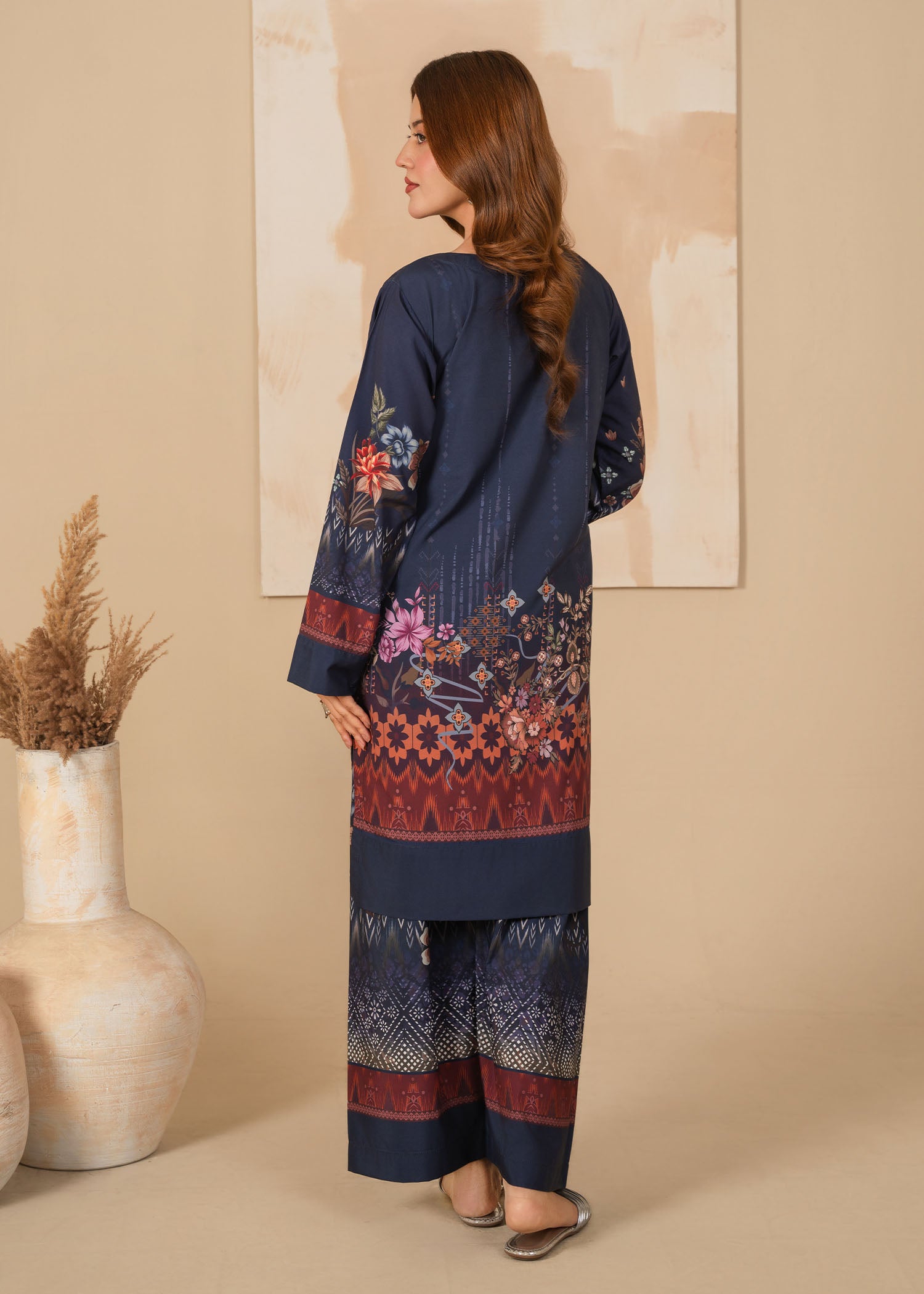 poly lawn Co Ord Sets in Midnight blue