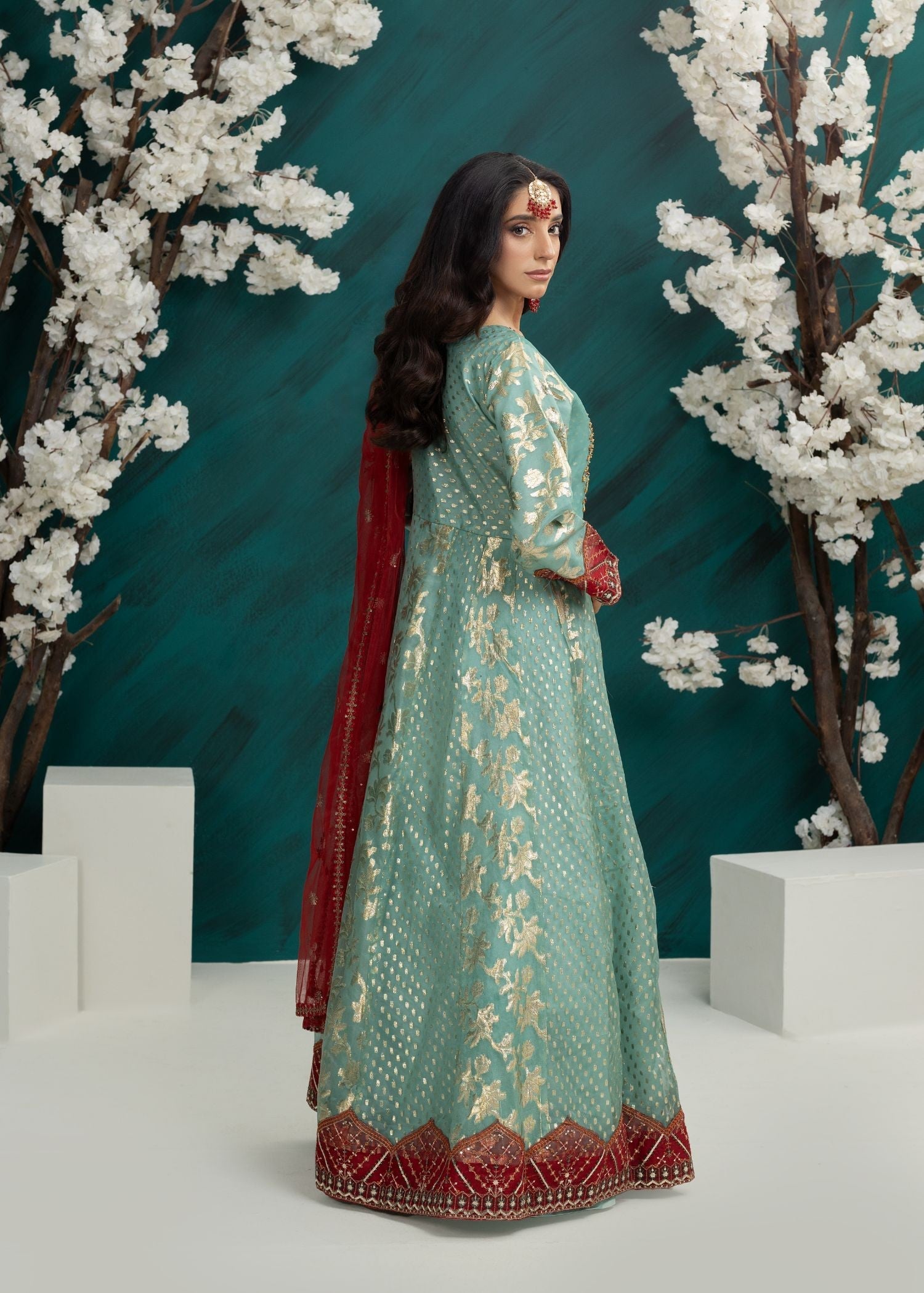 tissue Pishwas in Mint green