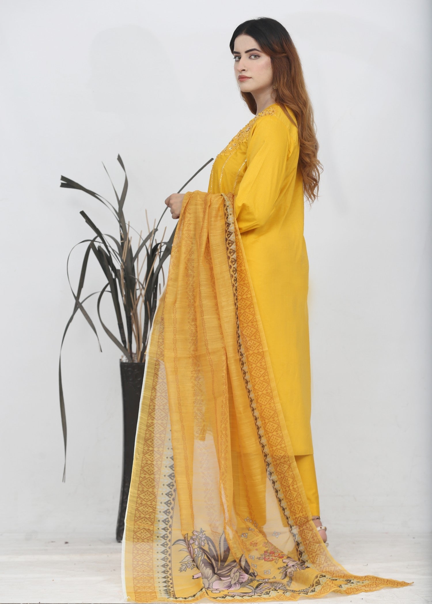 cotton Kurta Set in Mustard