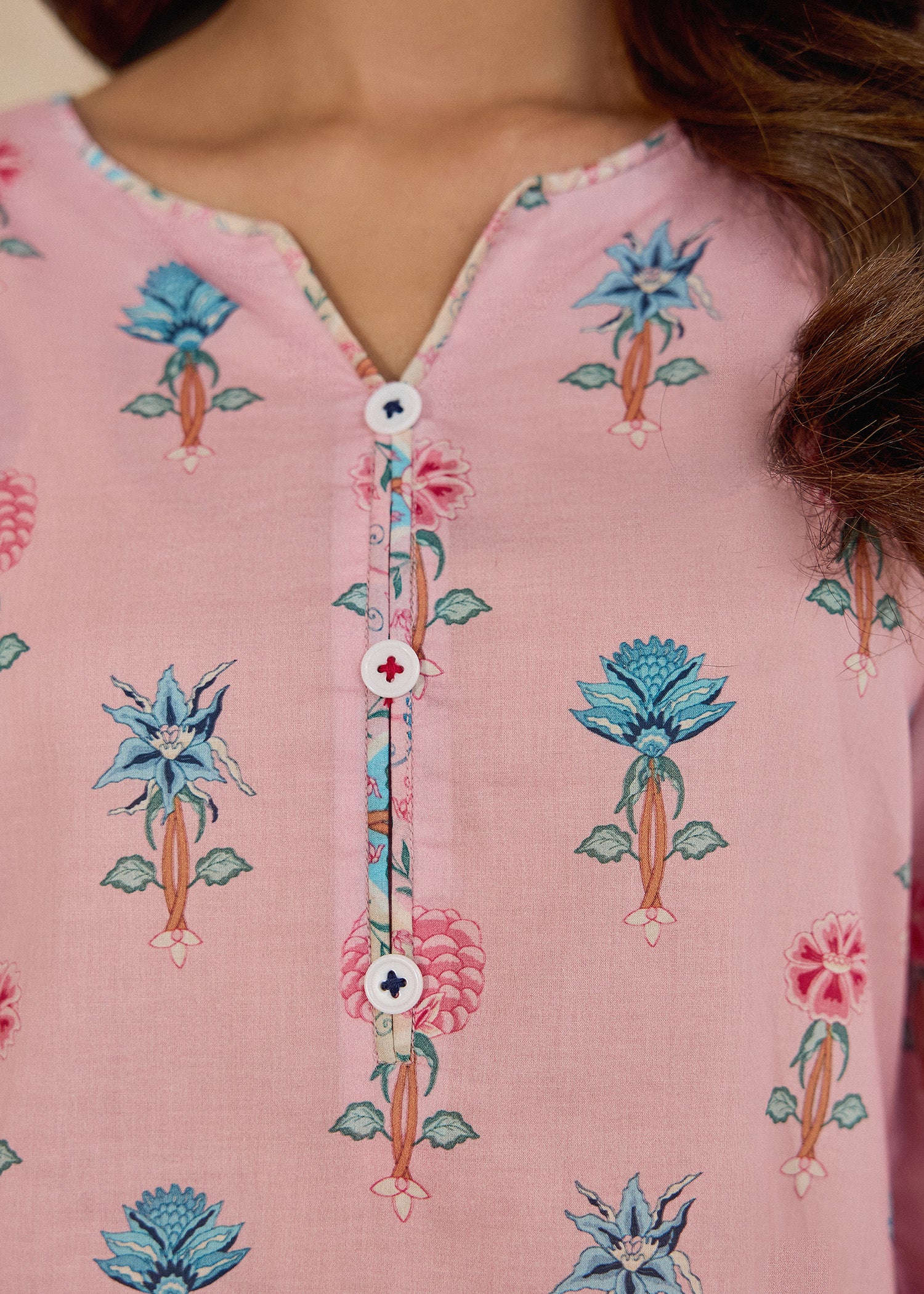 lawn cotton Kurta Set in Multi