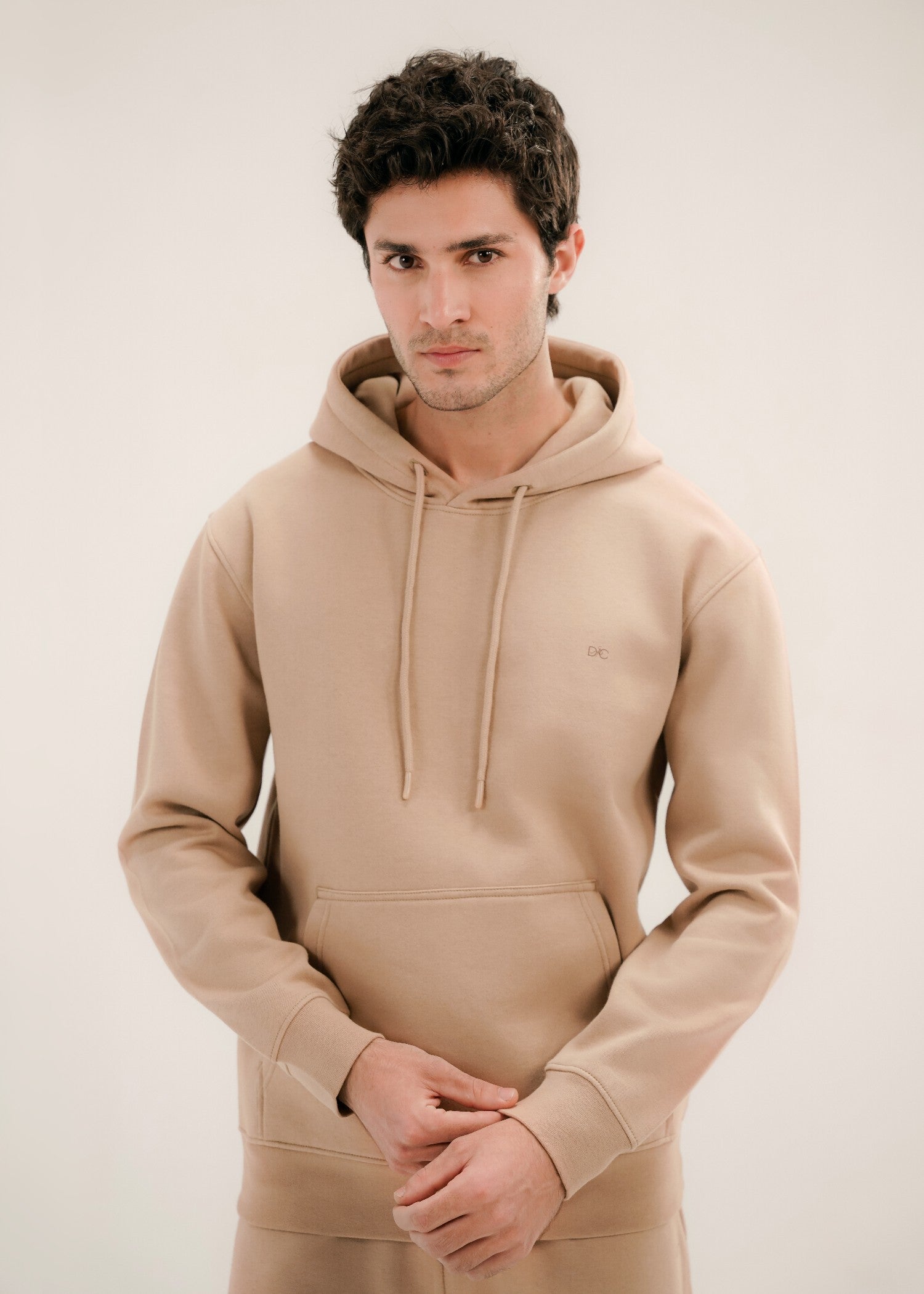 polycotton Hoodie in Almond brown
