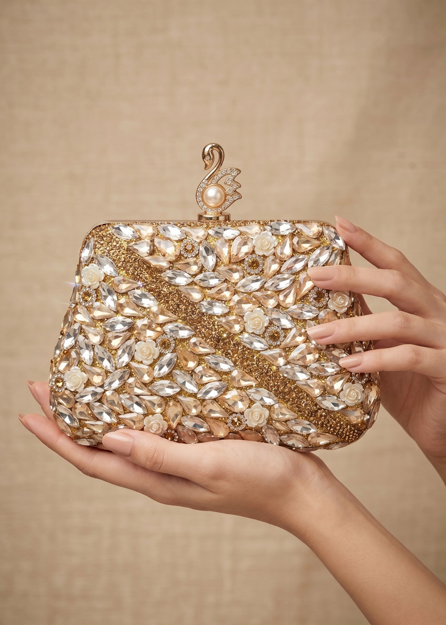 Clutch in Gold Color by - Trendy Women Clutch KNX3635