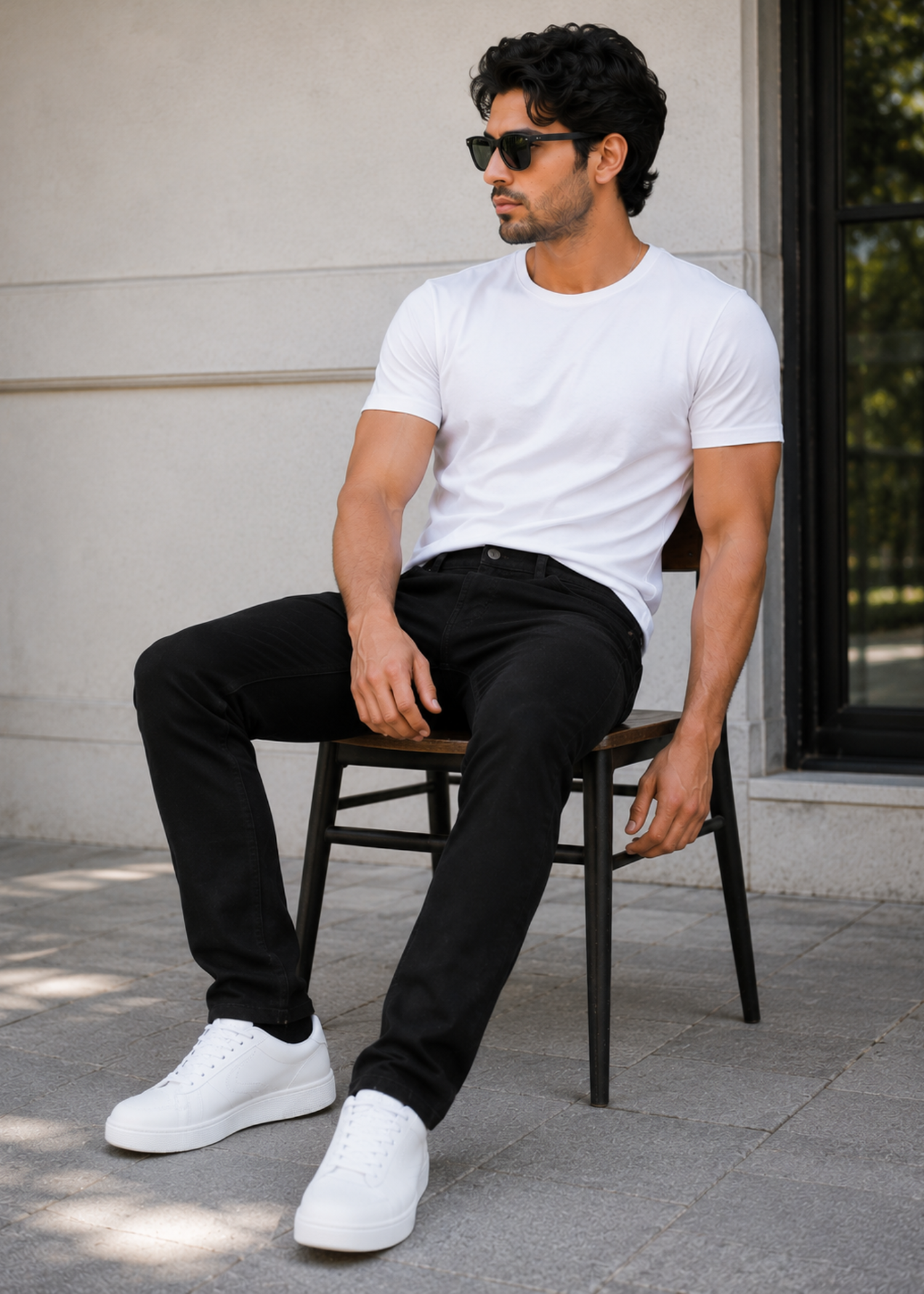 cotton Pants in Jet black