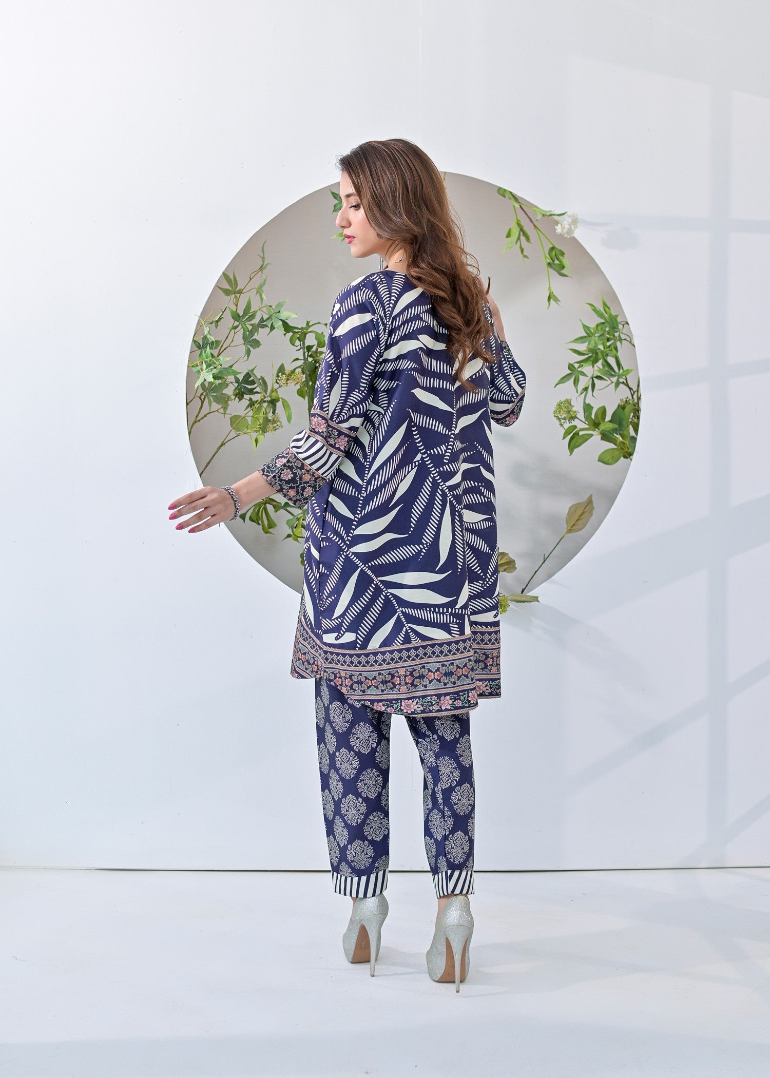 raw silk Unstitched in Blue