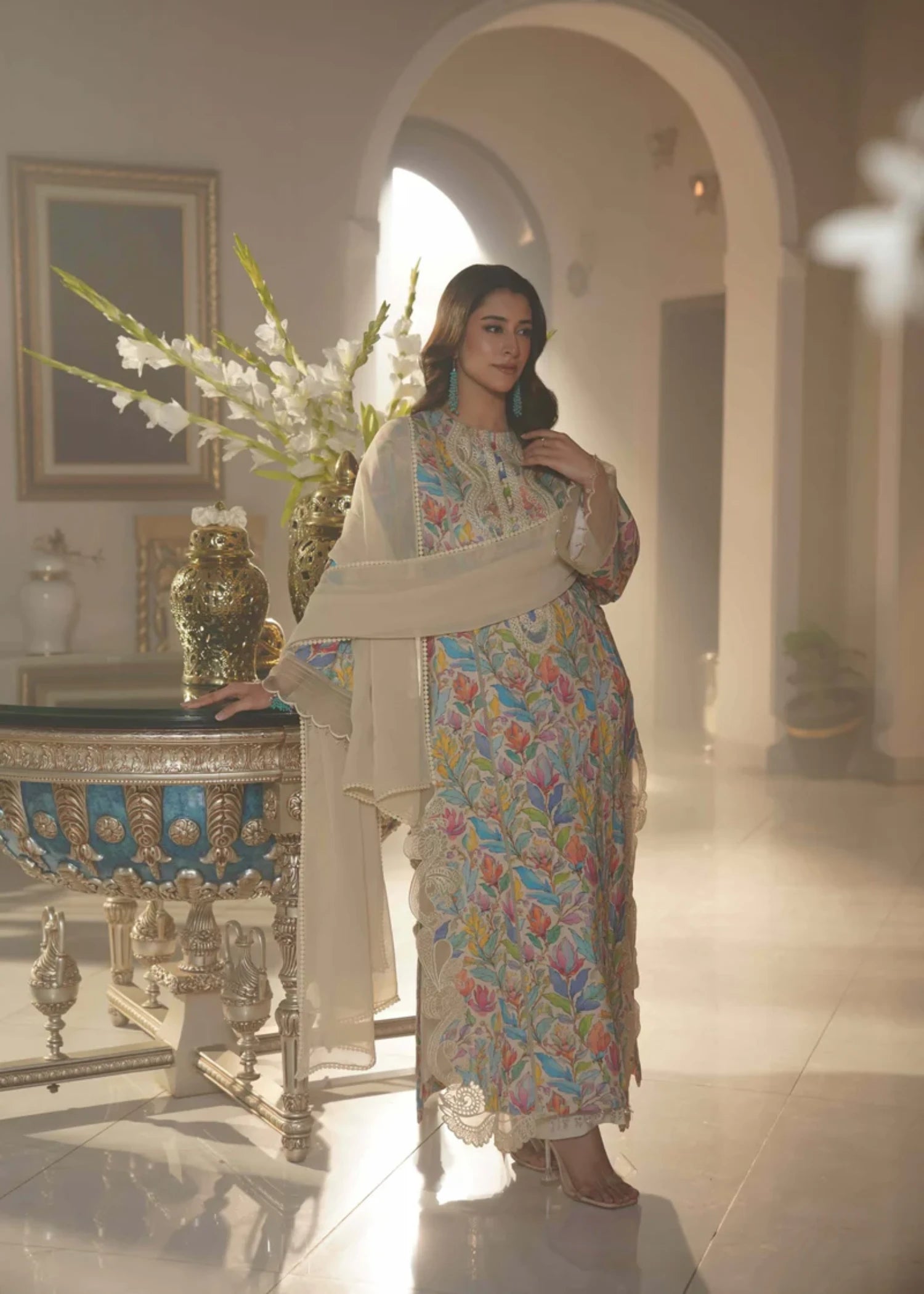viscose linen Kurta Set in Multi