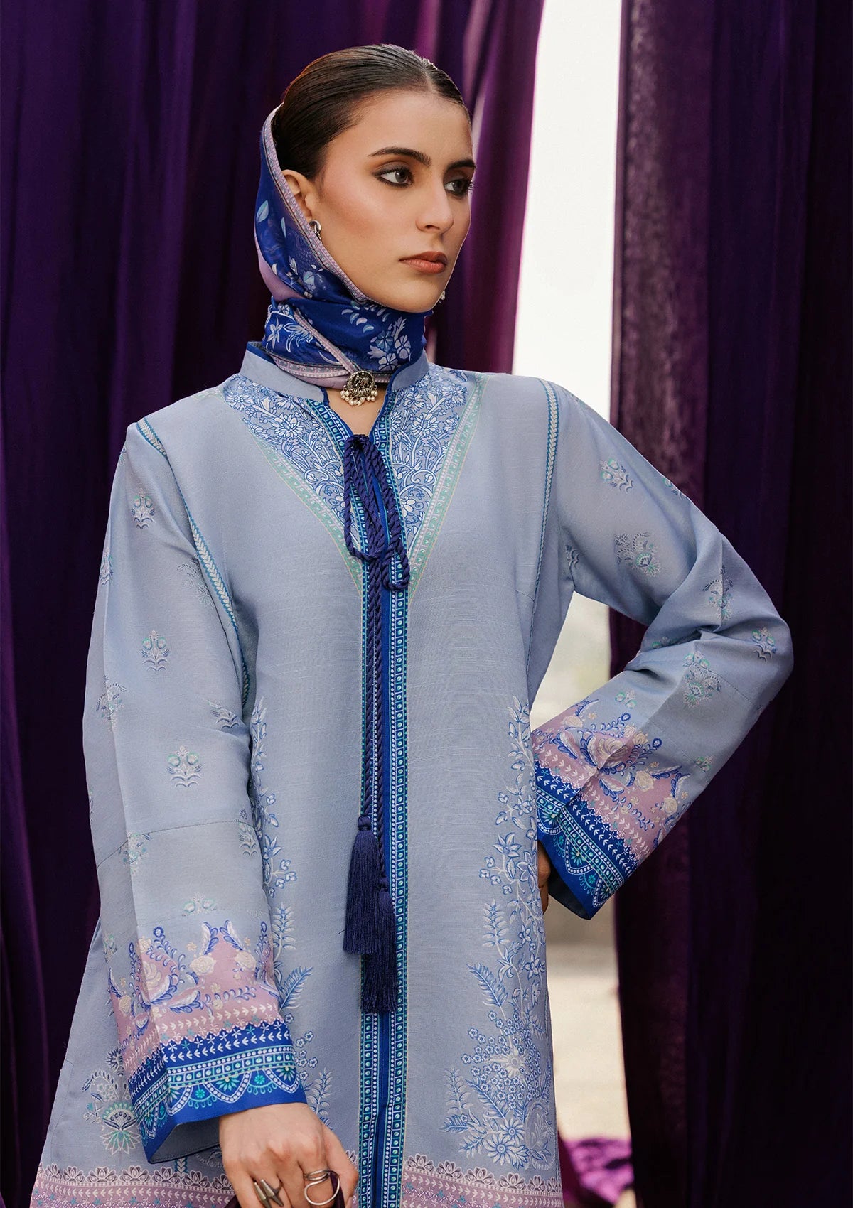 khaddar Unstitched in Lavender