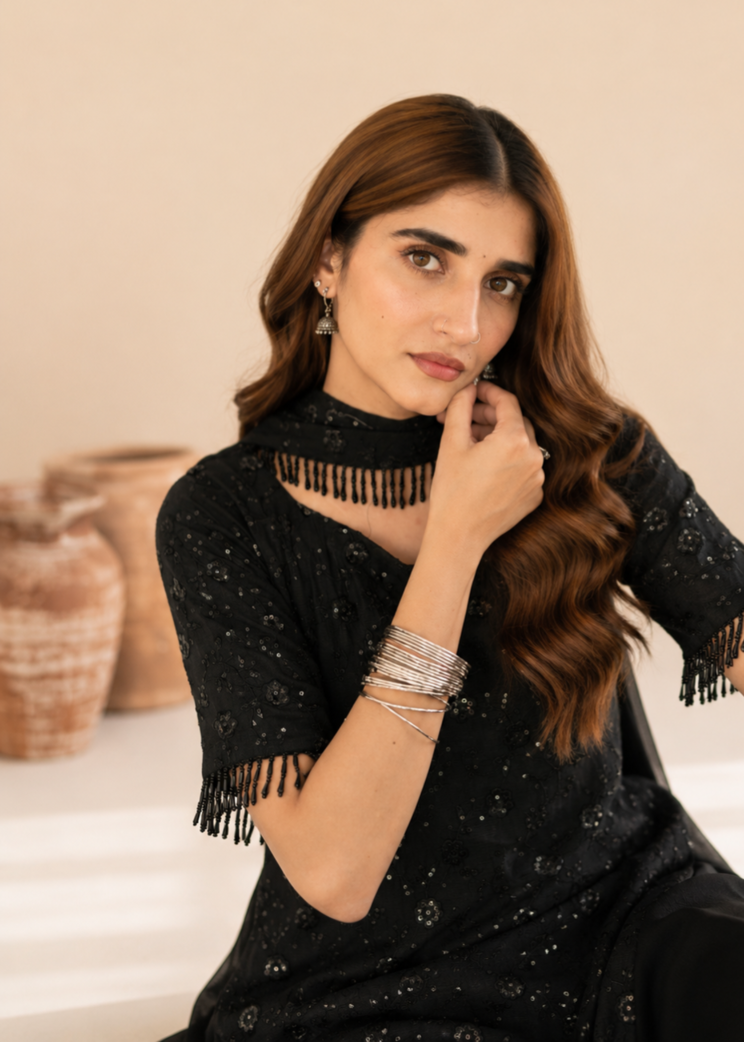chiffon Sharara in Black