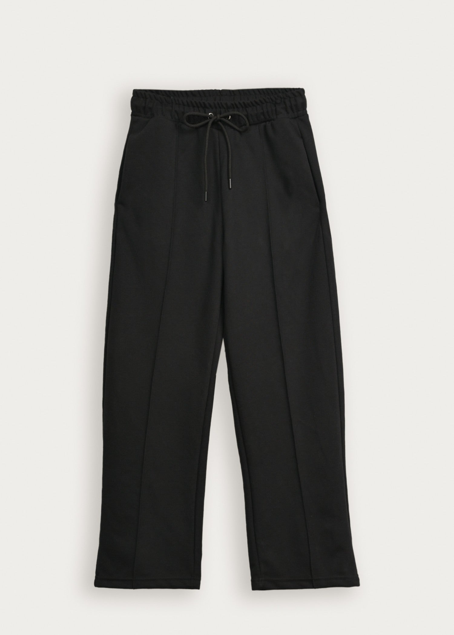 interlock knit Trousers in Black