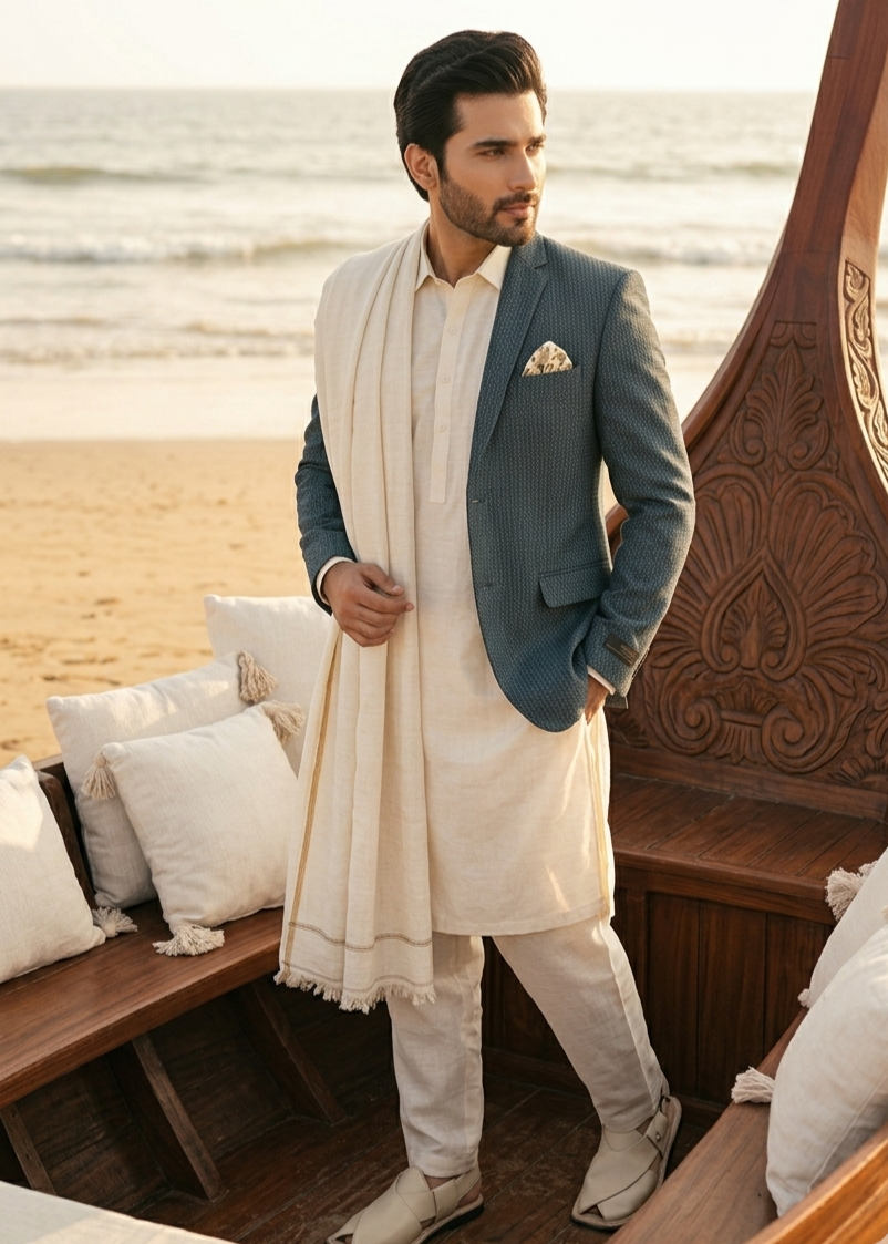 pure wool Blazer in Twilight blue