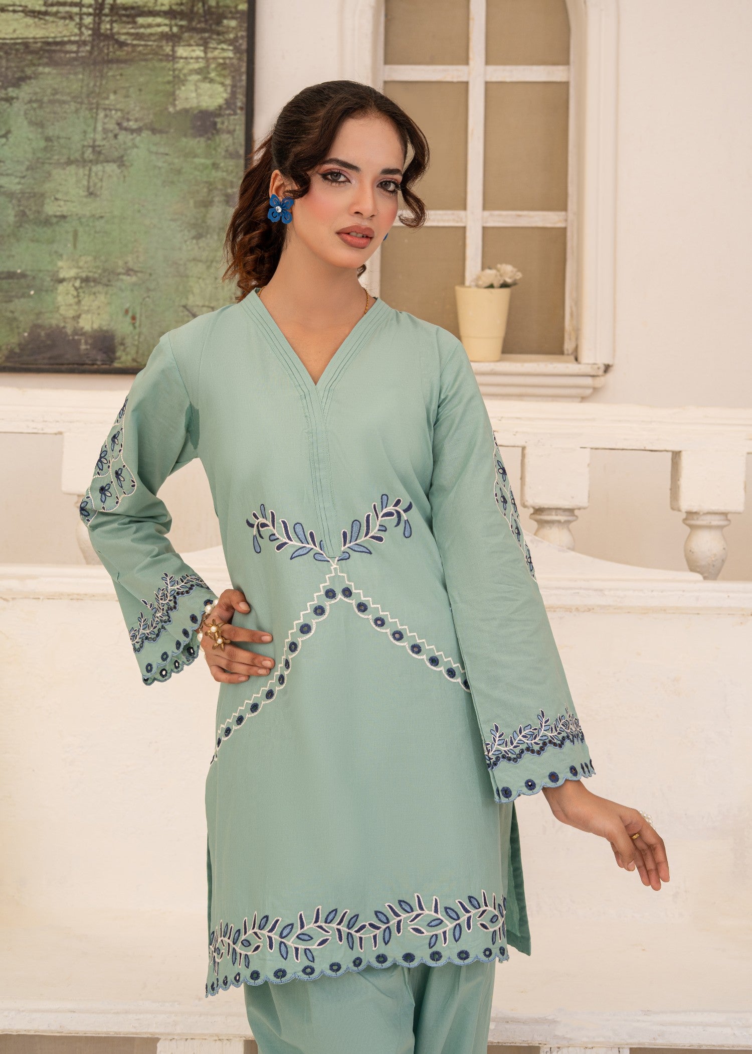 cotton Co Ord Sets in Moss green