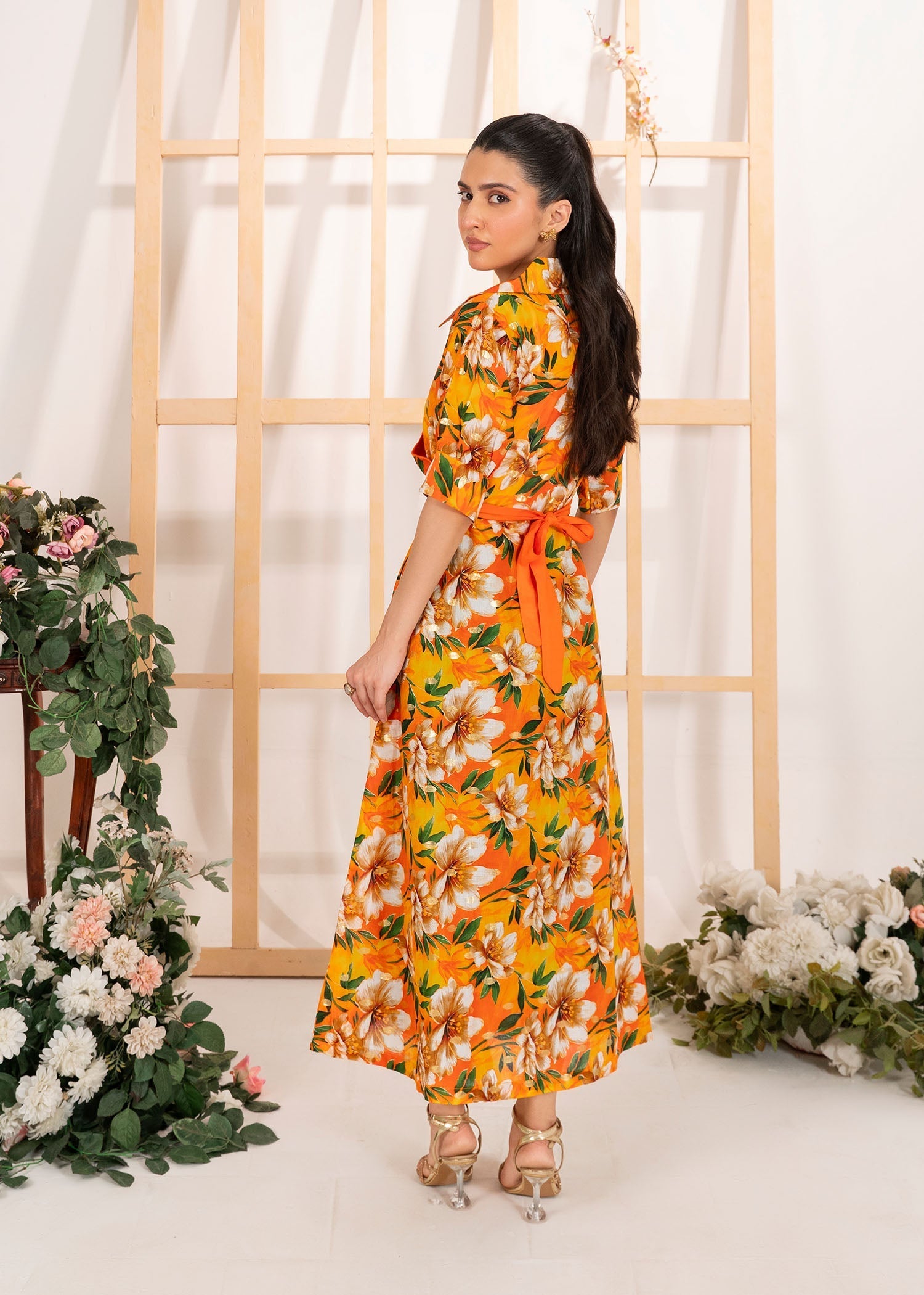 lawn Maxi in Pumpkin orange