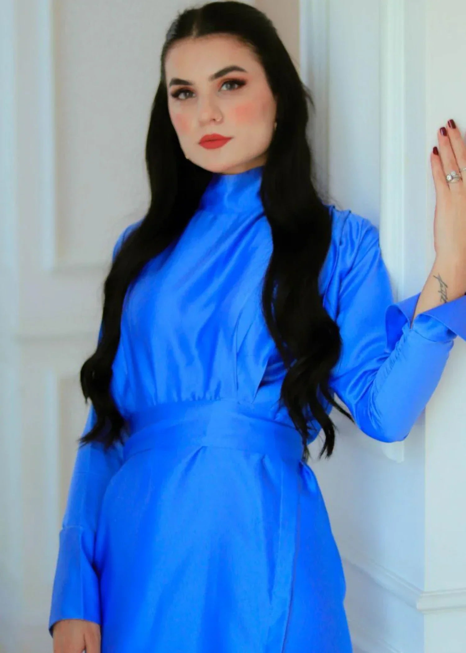 silk Dress in Royal blue