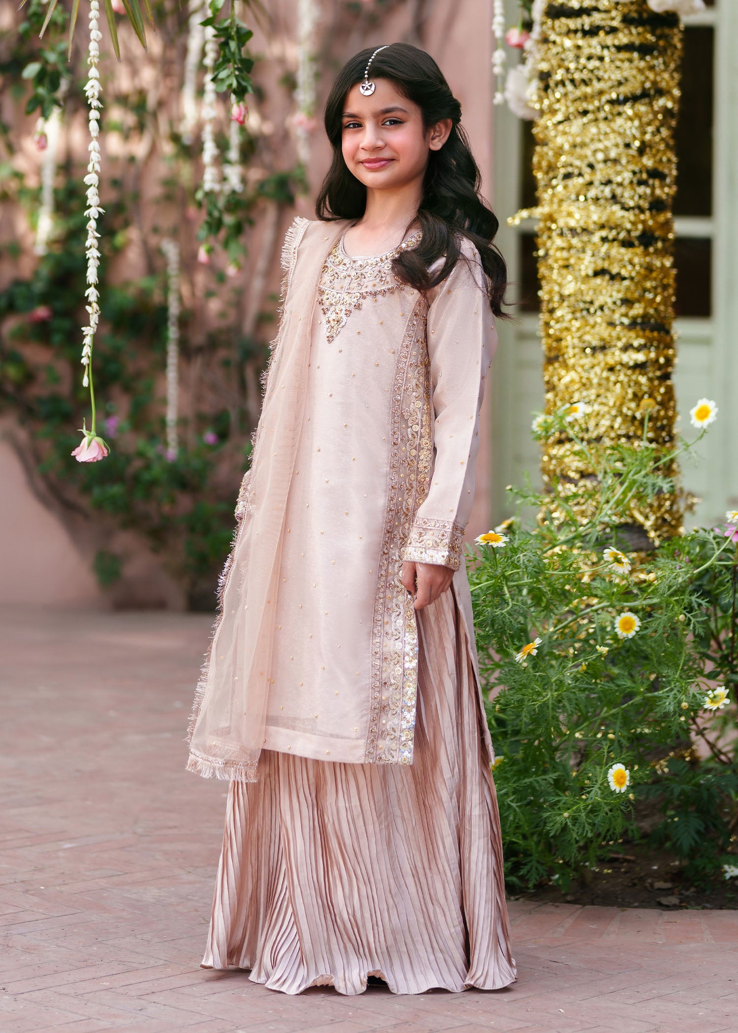 silk Lehenga in Pastel pink