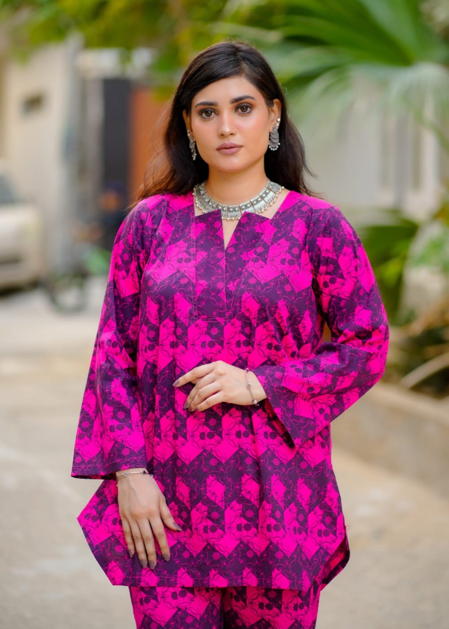 cotton Co Ord Sets in Shocking pink