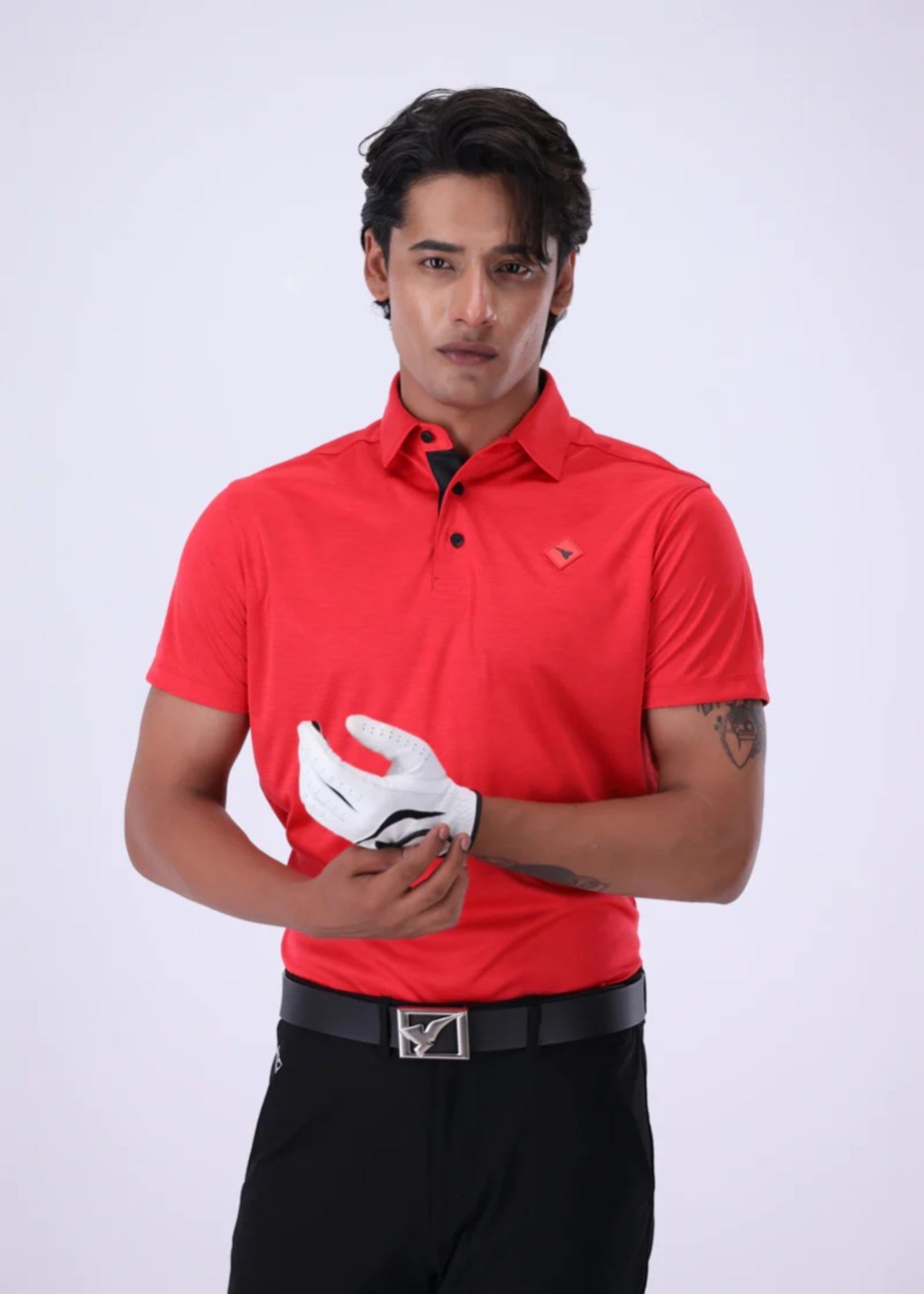 microfiber polyester Polo Shirt in Red