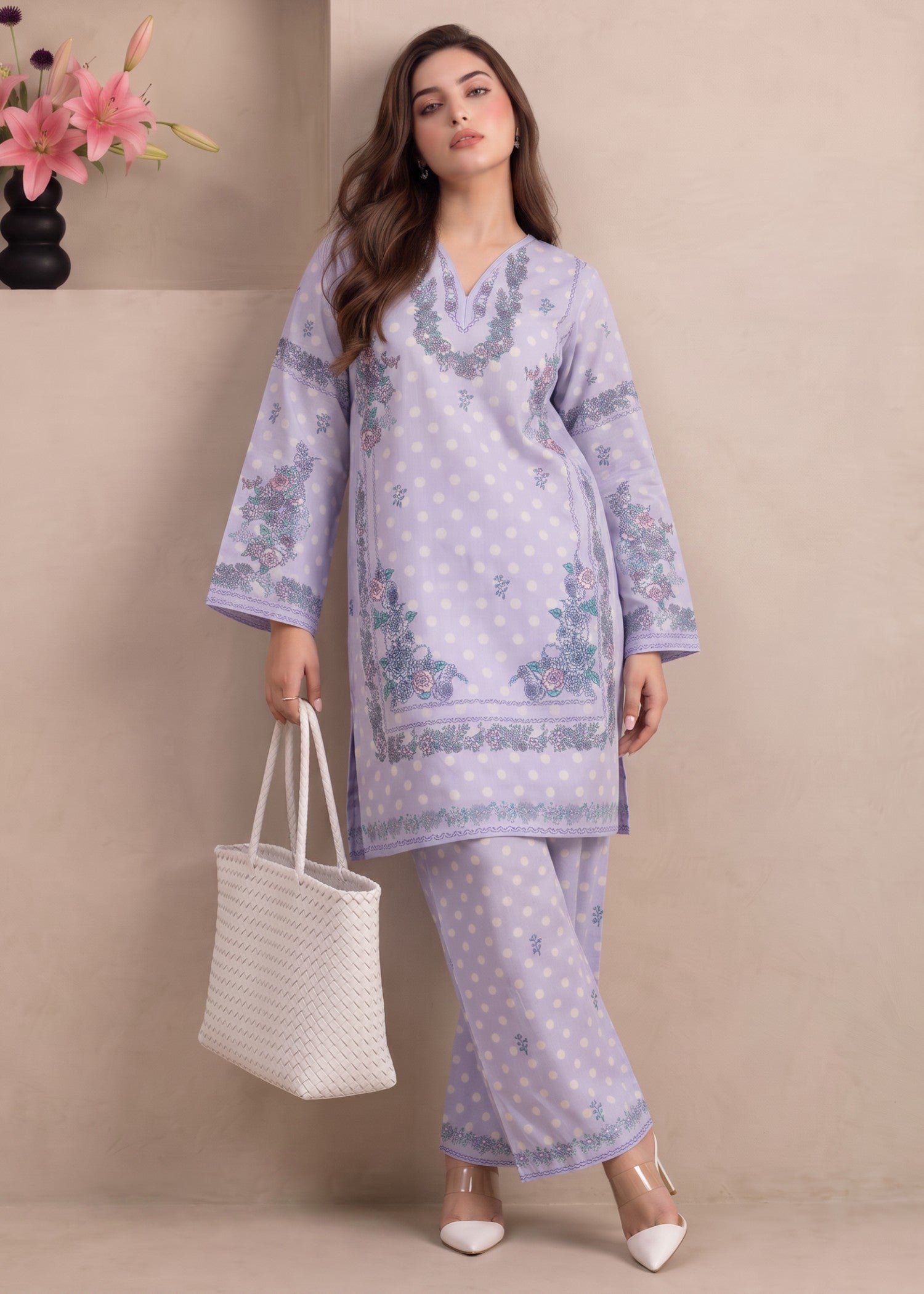 polyester crepe Co Ord Sets in Purple mountain majesty
