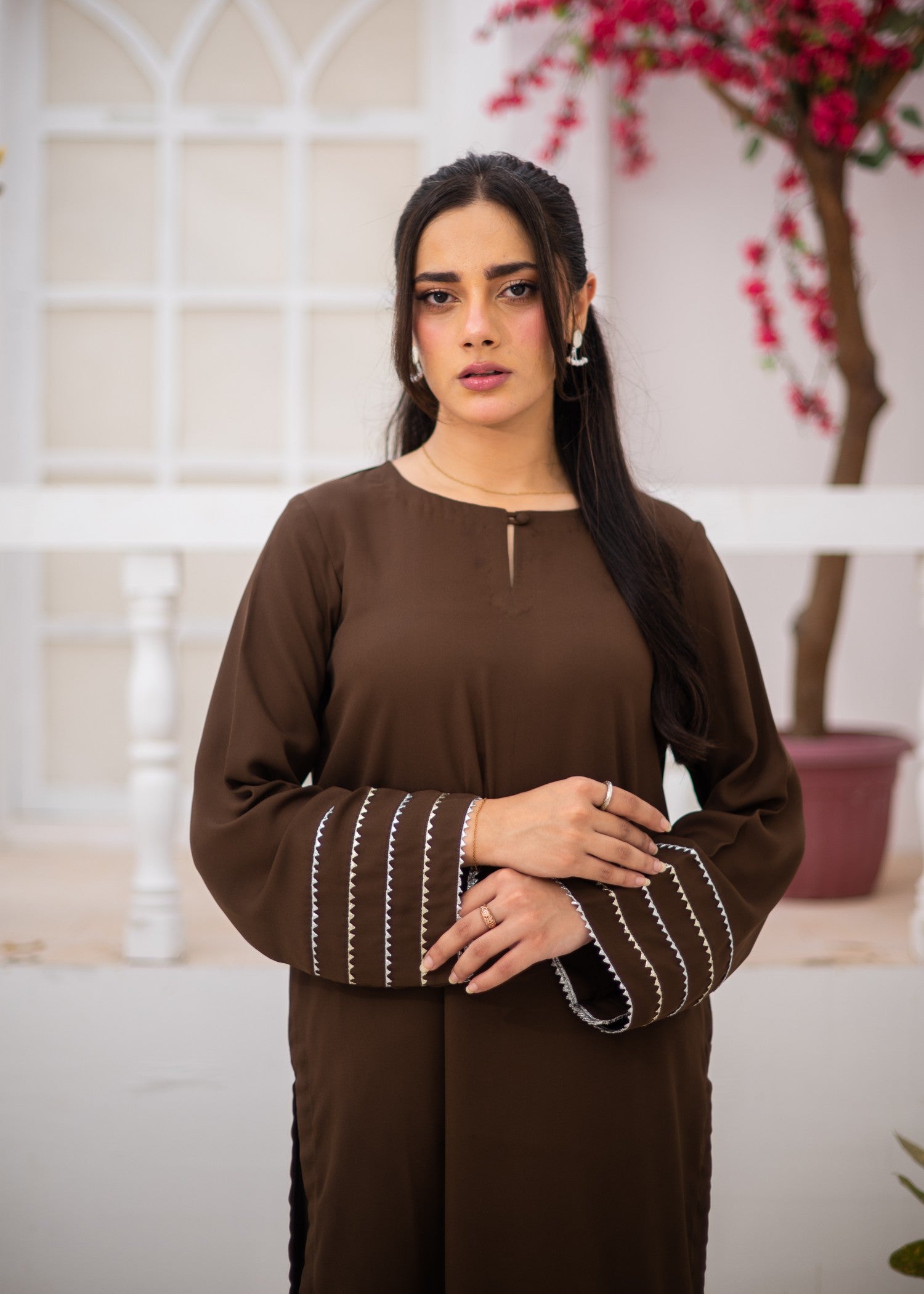 georgette Co Ord Sets in Coffee brown
