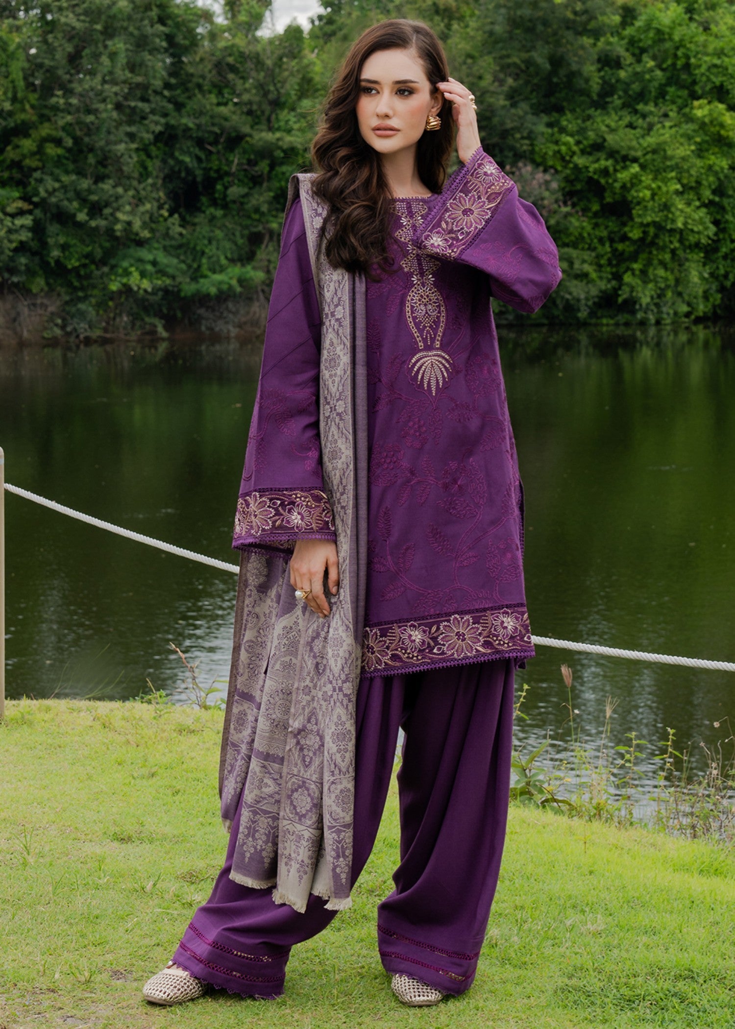 wool Unstitched in Purple