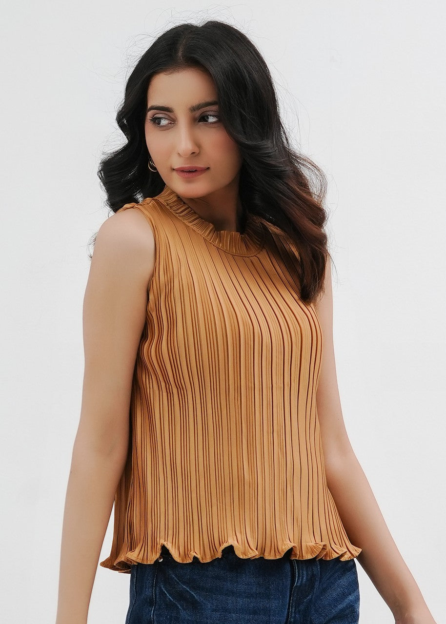 polyester Blouse in Brown