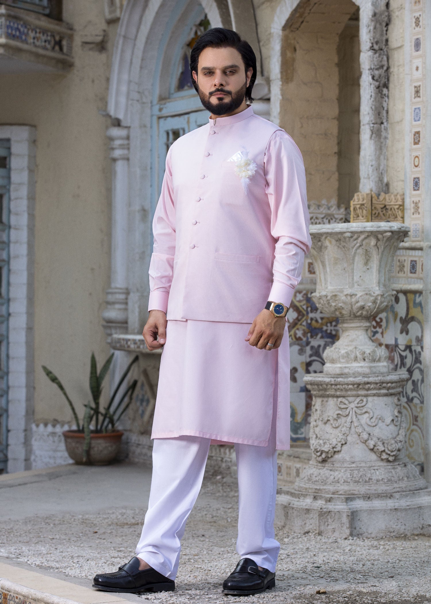wash & wear Waistcoat in Pink by Yes the instyle