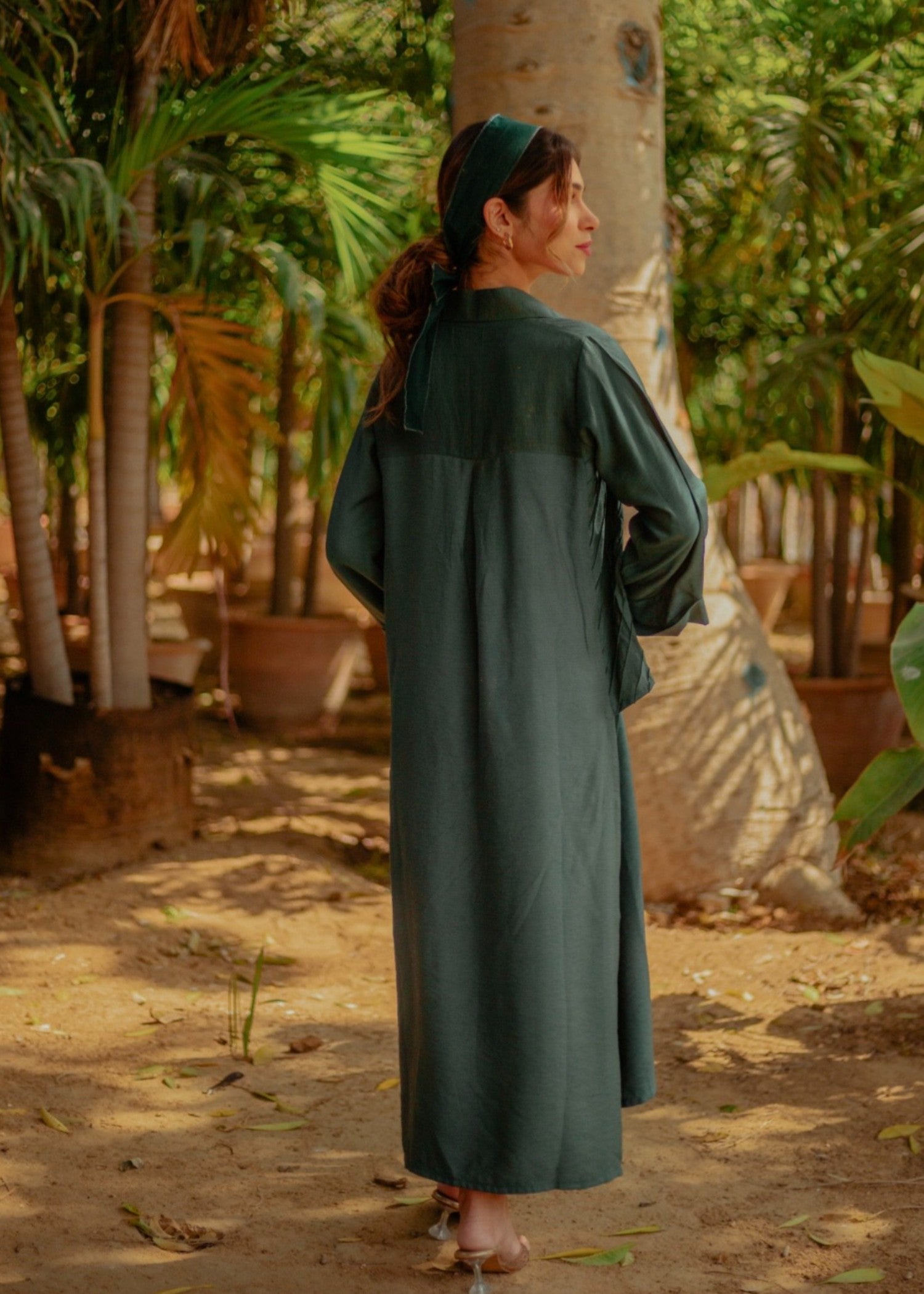 textured linen Co ord Sets in Green