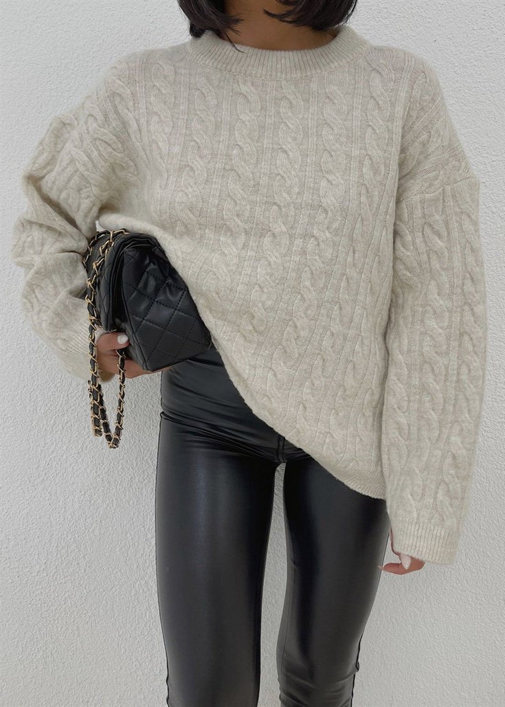 wool Sweater in Sand brown